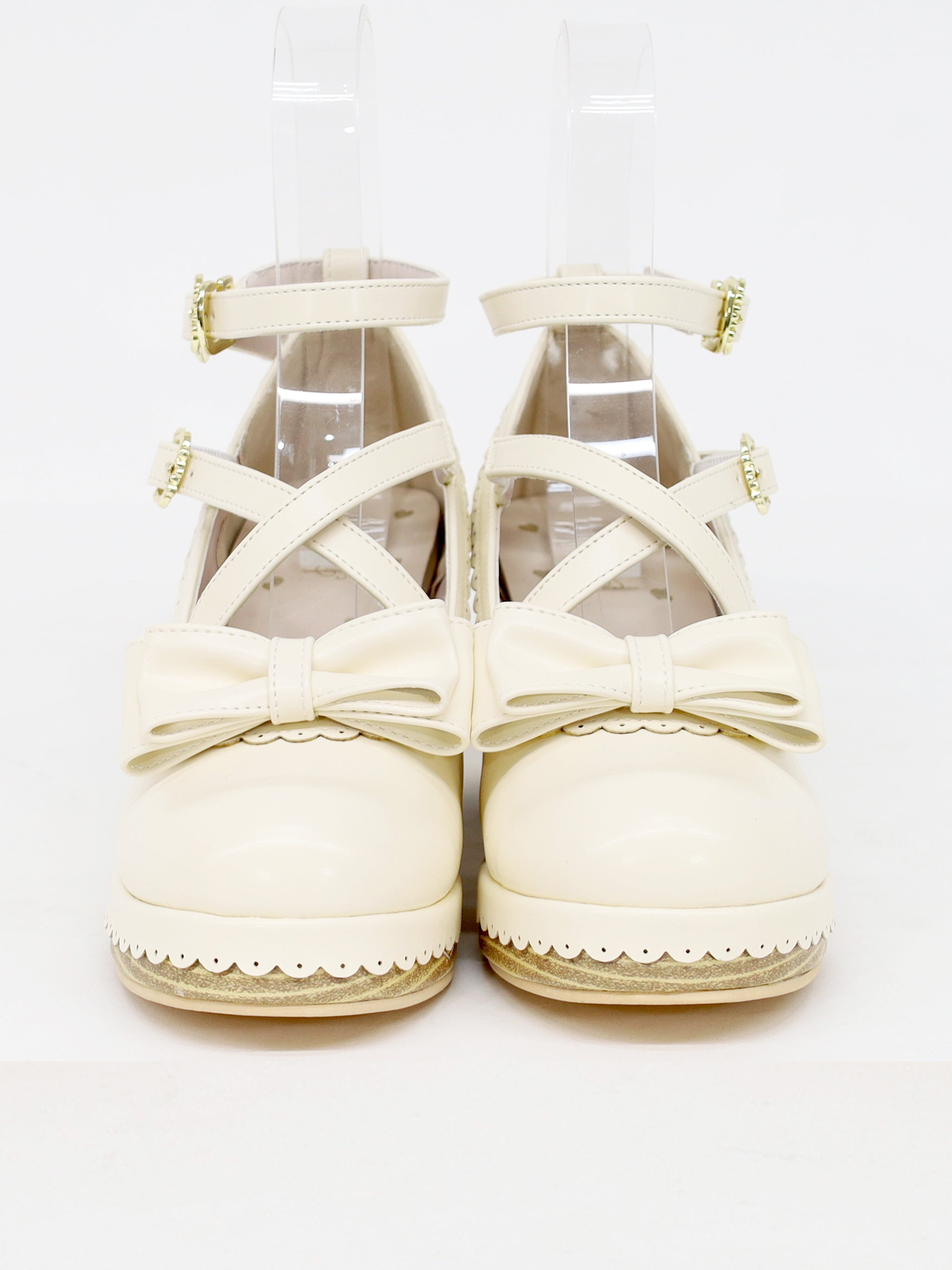 スカラップリボンウッドソールクロスパンプス |Amavel(アマベル)公式サイト