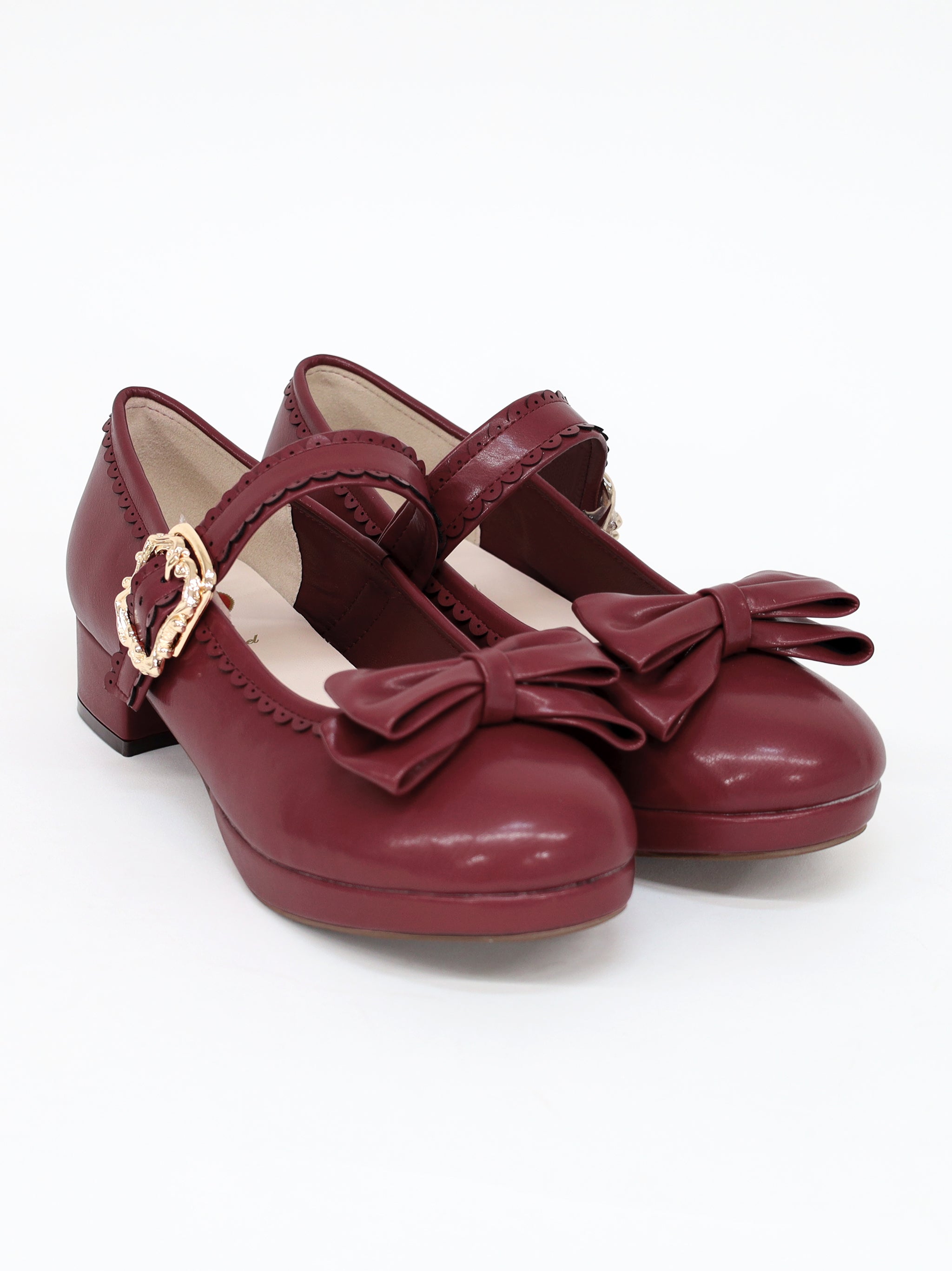 リボン付スカラップパンプス ボルドー(Bordeaux) |Amavel(アマベル)公式サイト