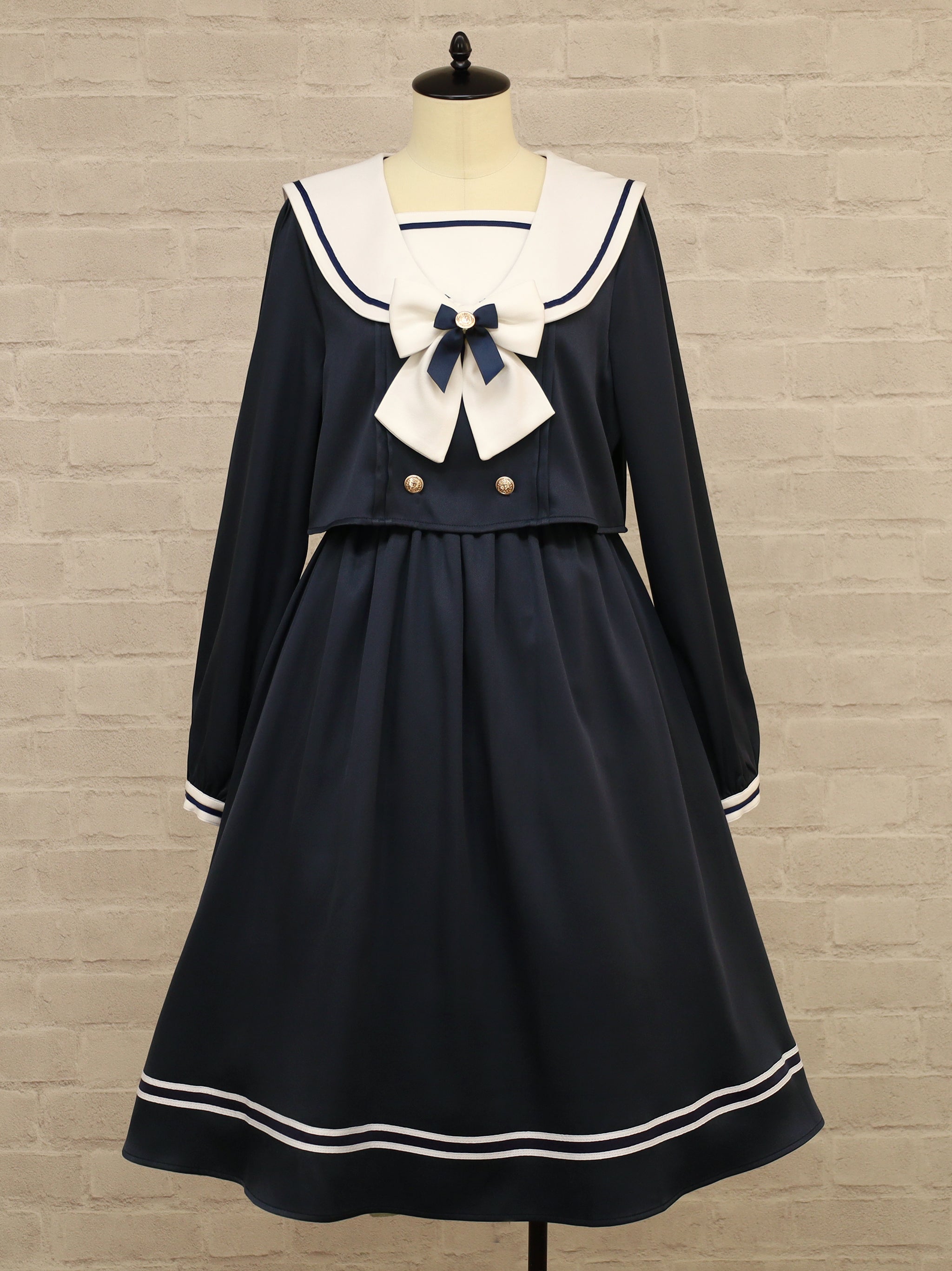 Classical School Setup風セーラーワンピース(ロング) ネイビー(Navy) FREE |Amavel(アマベル)公式サイト