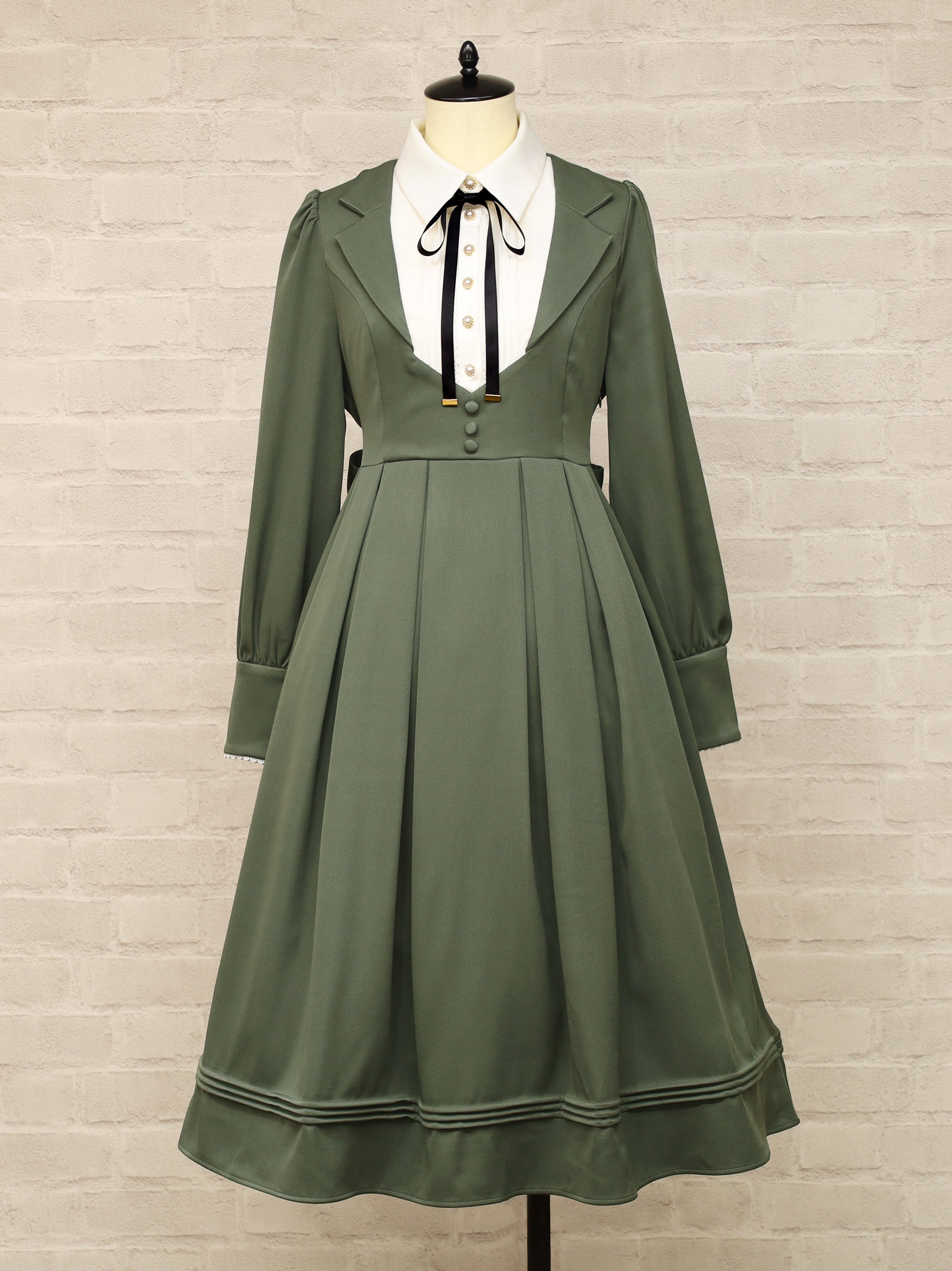 Gentle Lady ミドル丈ワンピース カーキ(Khaki) FREE |Amavel(アマベル)公式サイト