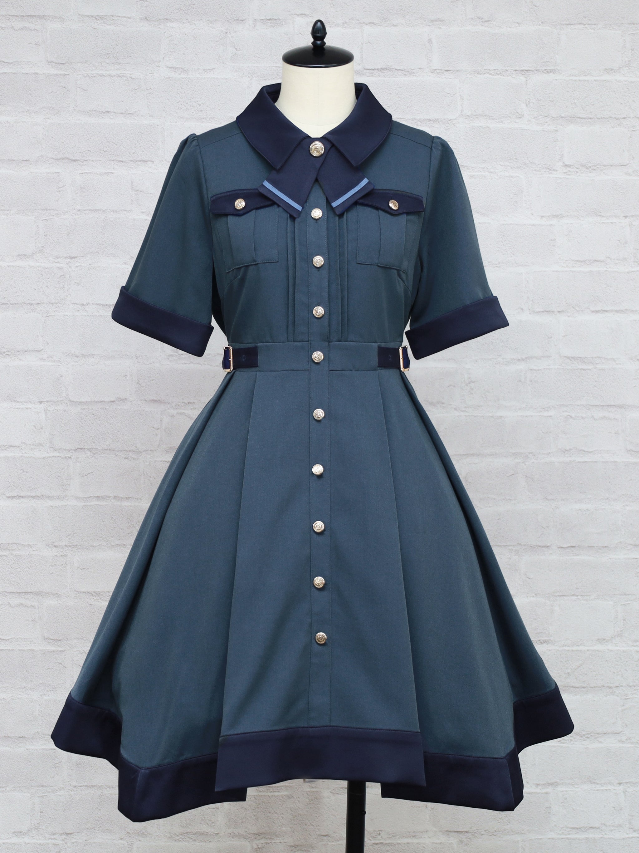 Shadow Hem バイカラーワンピース ブルー(Blue) FREE |Amavel(アマベル)公式サイト