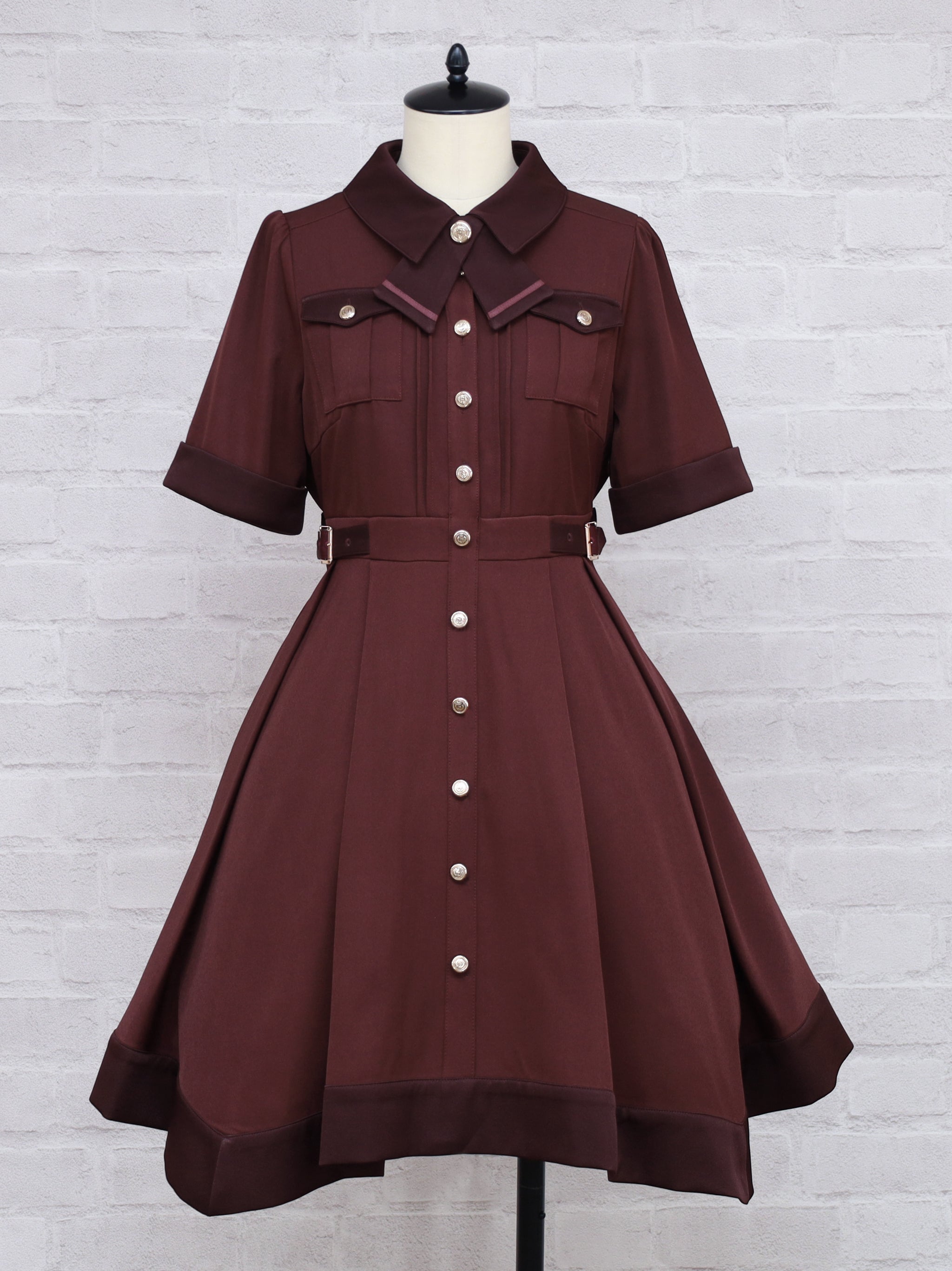 Shadow Hem バイカラーワンピース ボルドー(Bordeaux) FREE |Amavel(アマベル)公式サイト