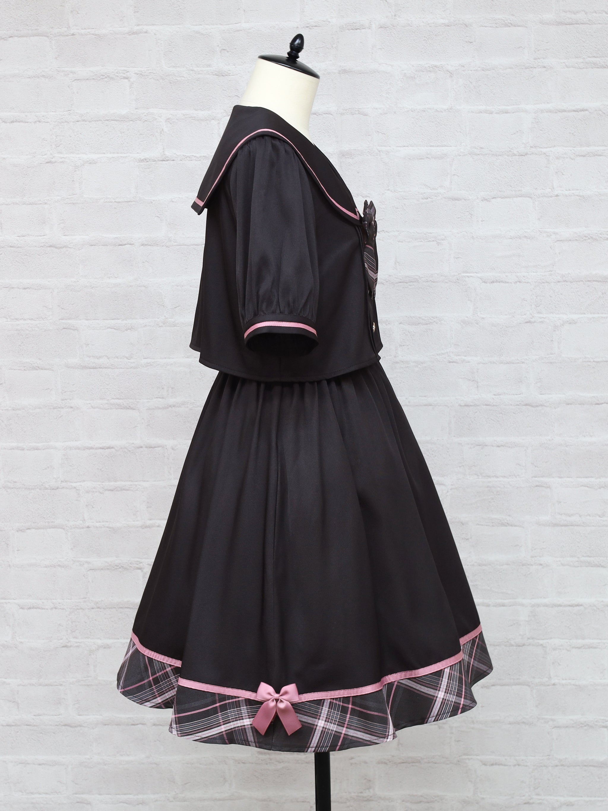 Chouchou Check セットアップ風セーラーワンピース