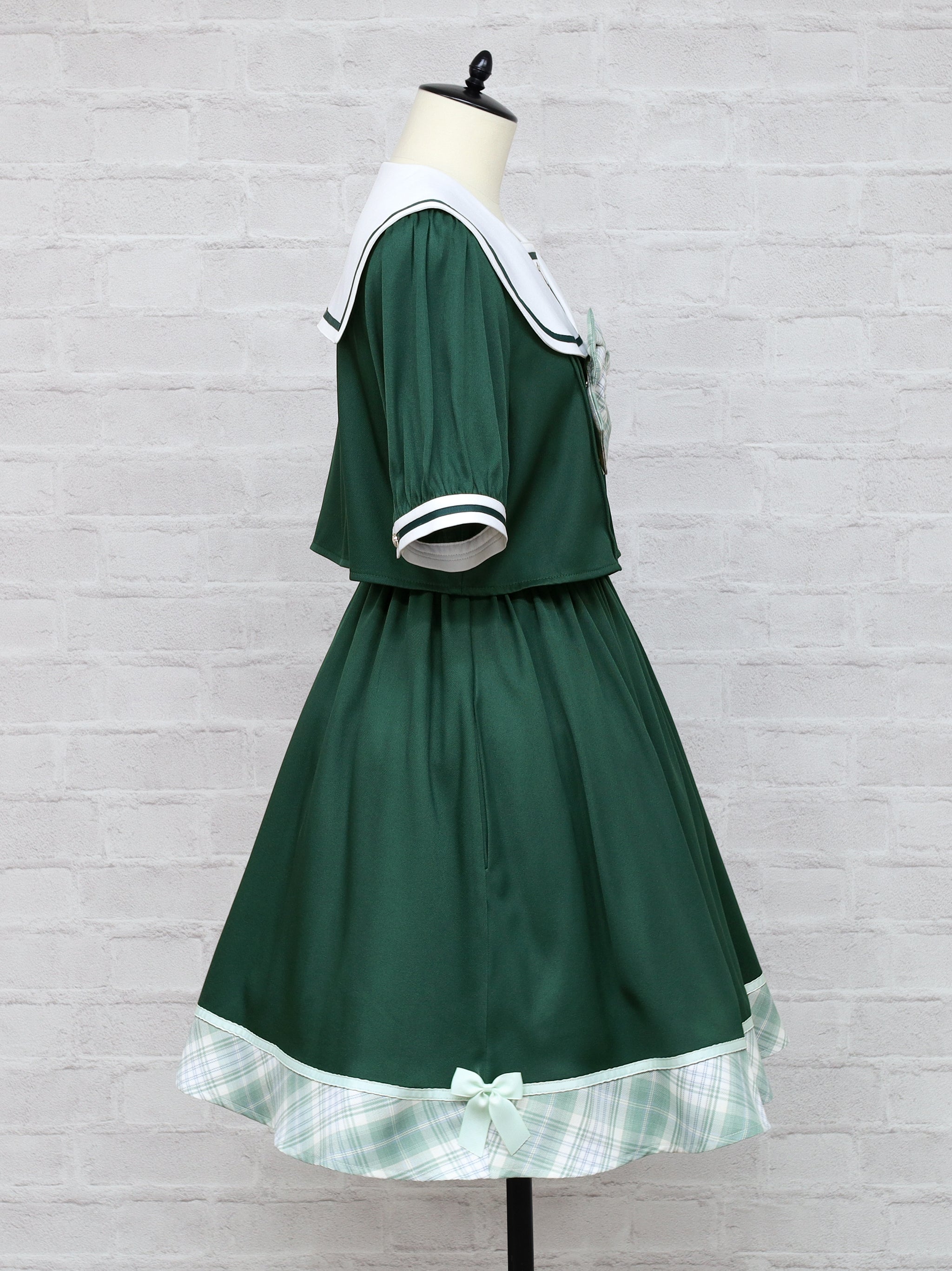 Chouchou Check セットアップ風セーラーワンピース