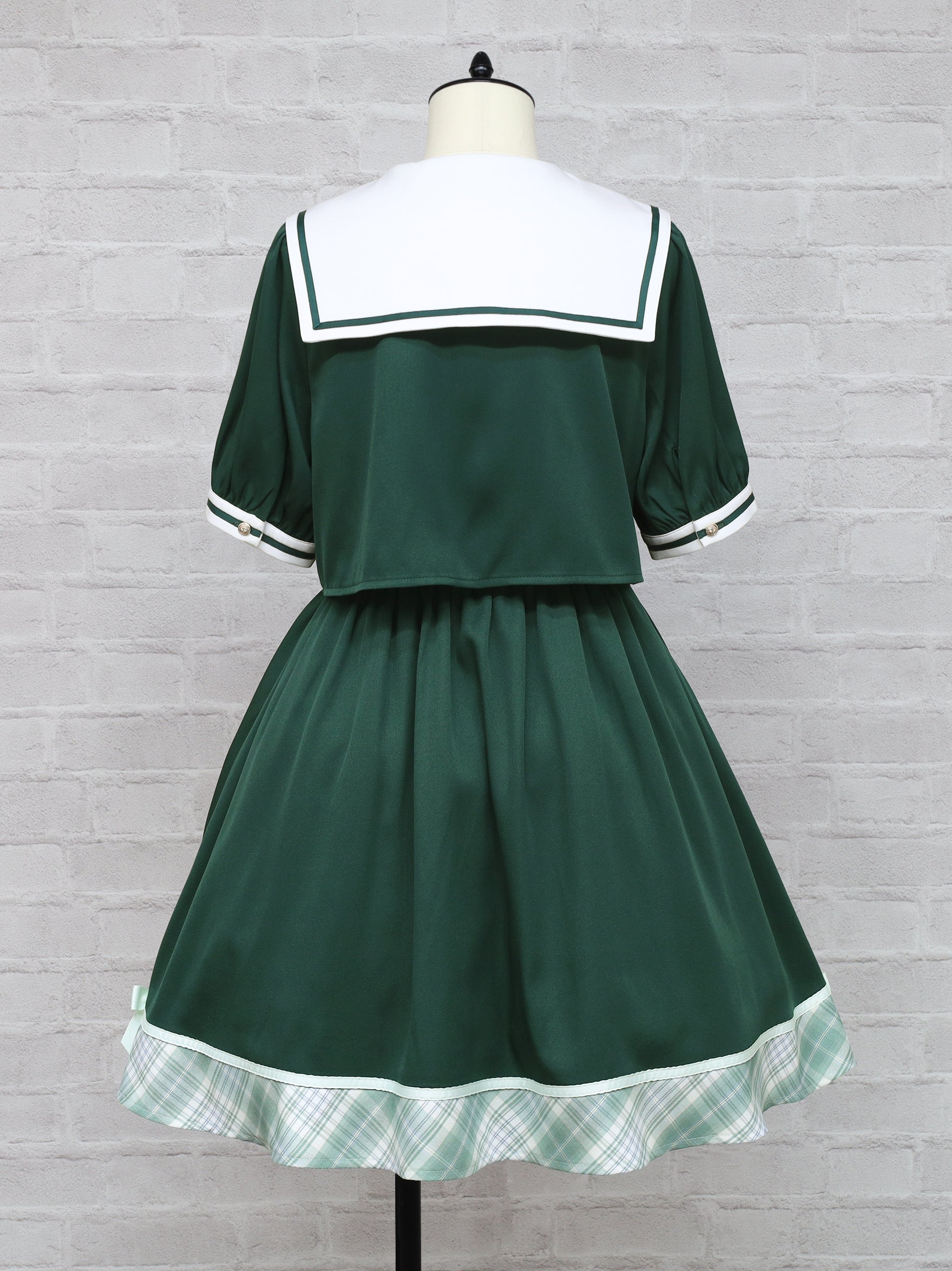 Chouchou Check セットアップ風セーラーワンピース