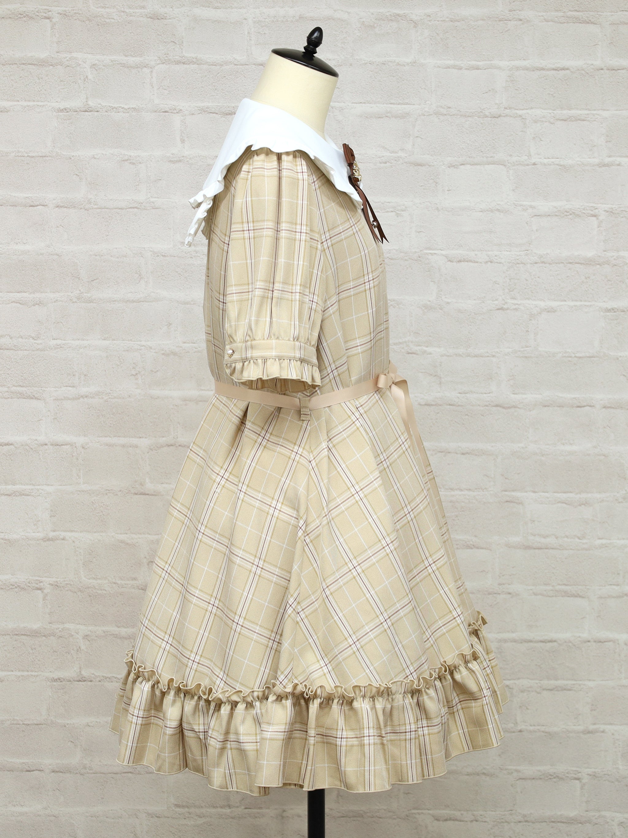 【メンバーズセール対象】Teddy Check Aラインワンピース