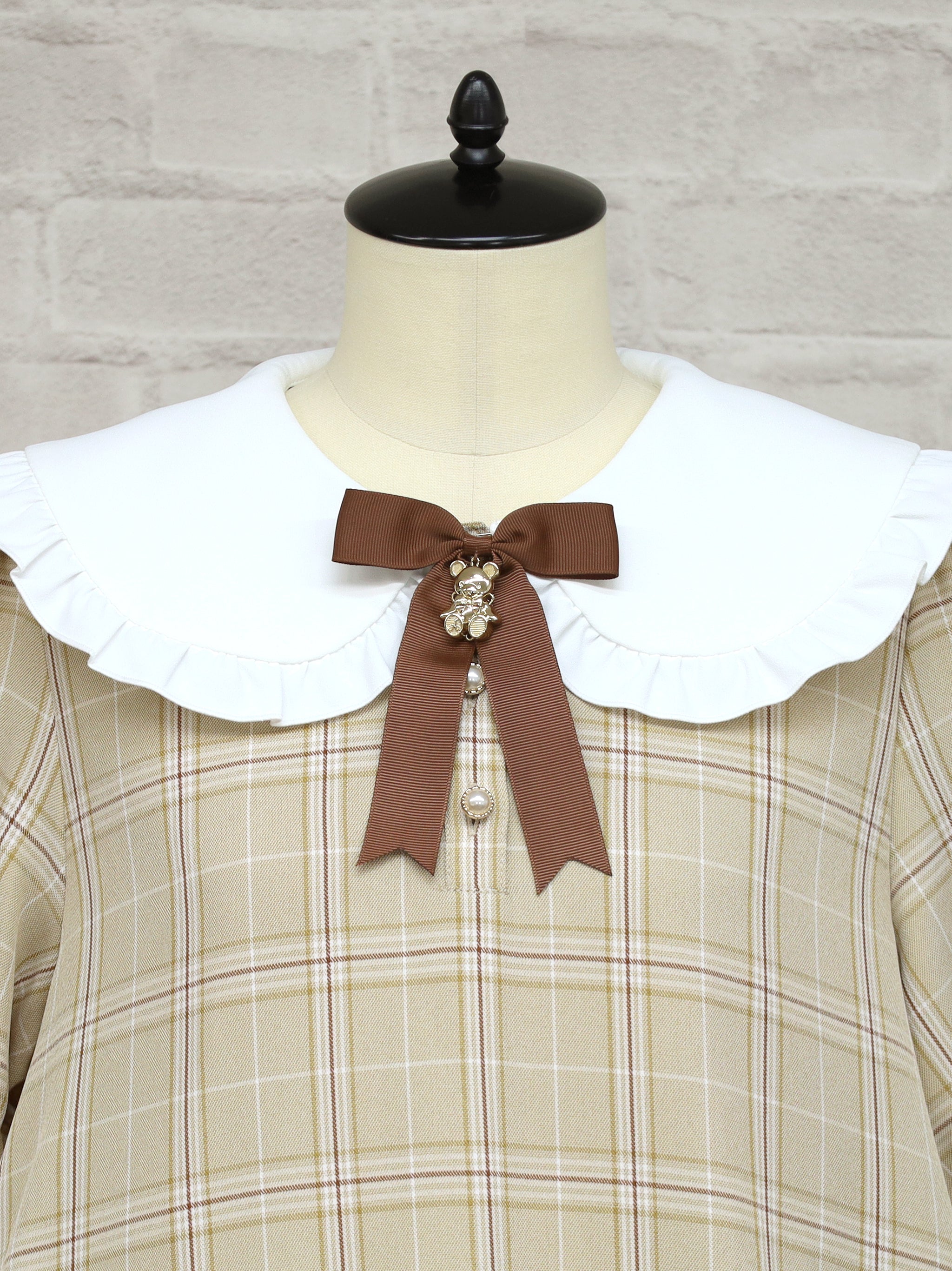 【メンバーズセール対象】Teddy Check Aラインワンピース