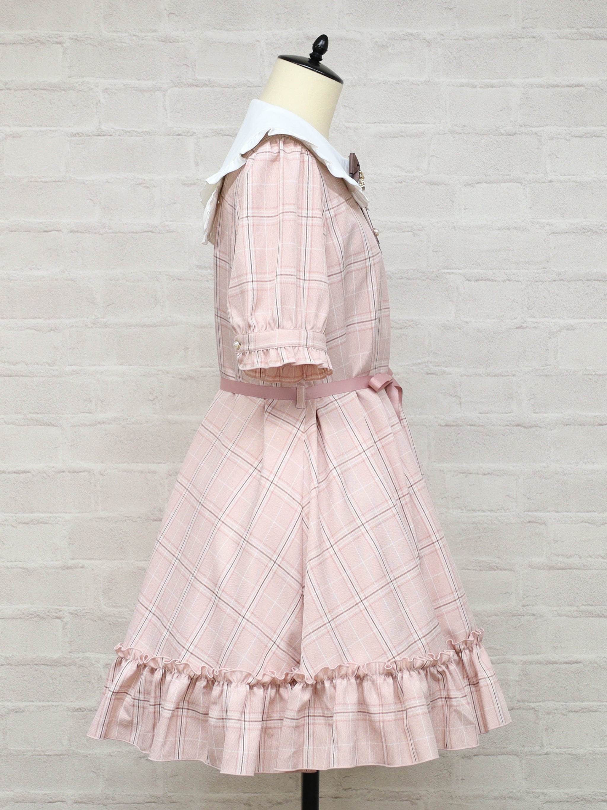【メンバーズセール対象】Teddy Check Aラインワンピース