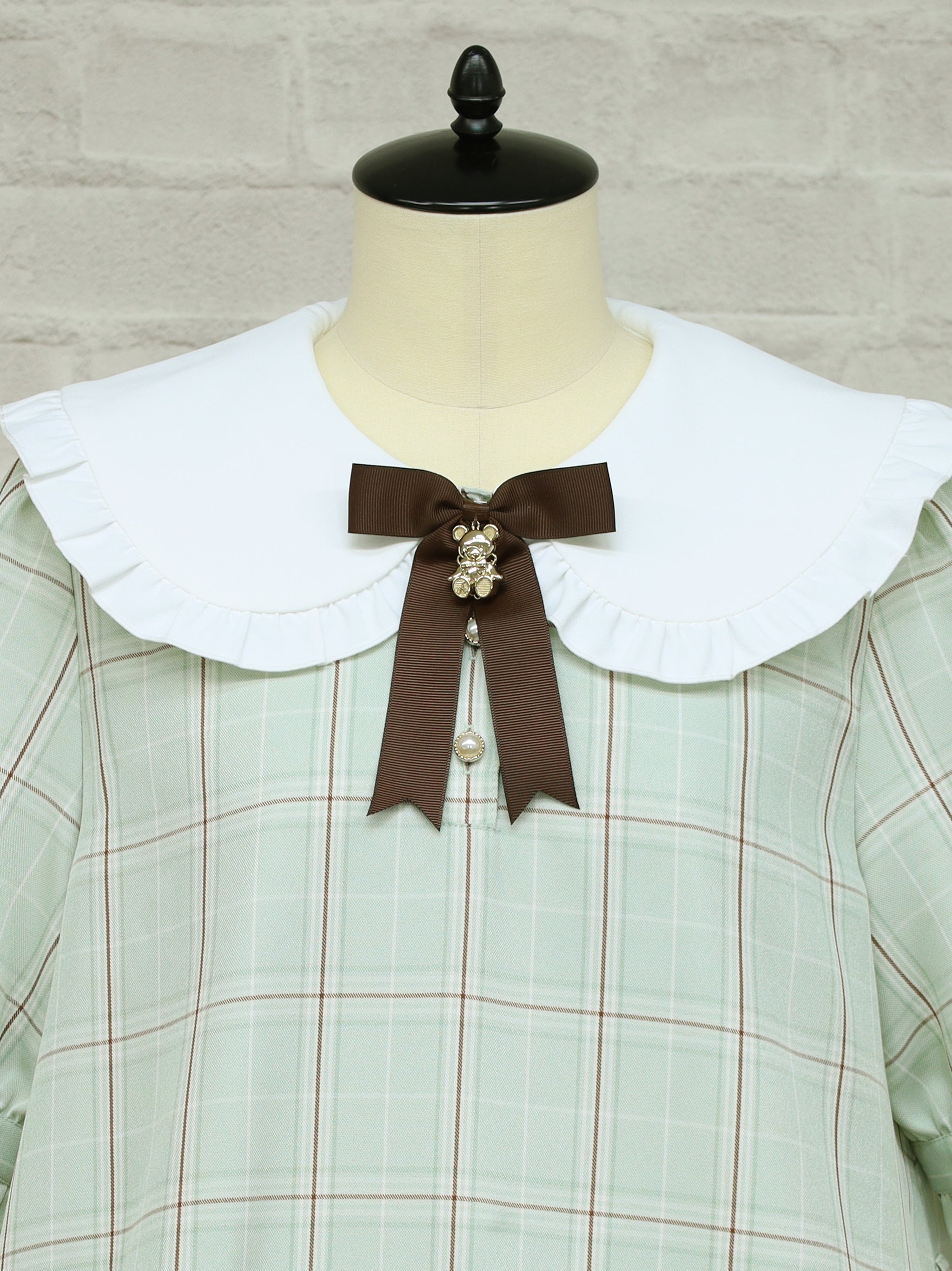 【メンバーズセール対象】Teddy Check Aラインワンピース