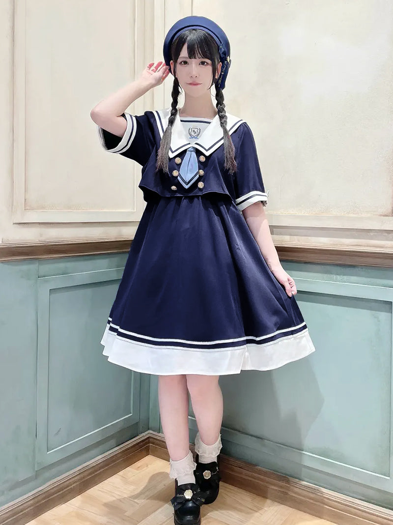 Crown Girl セットアップ風セーラーワンピース
