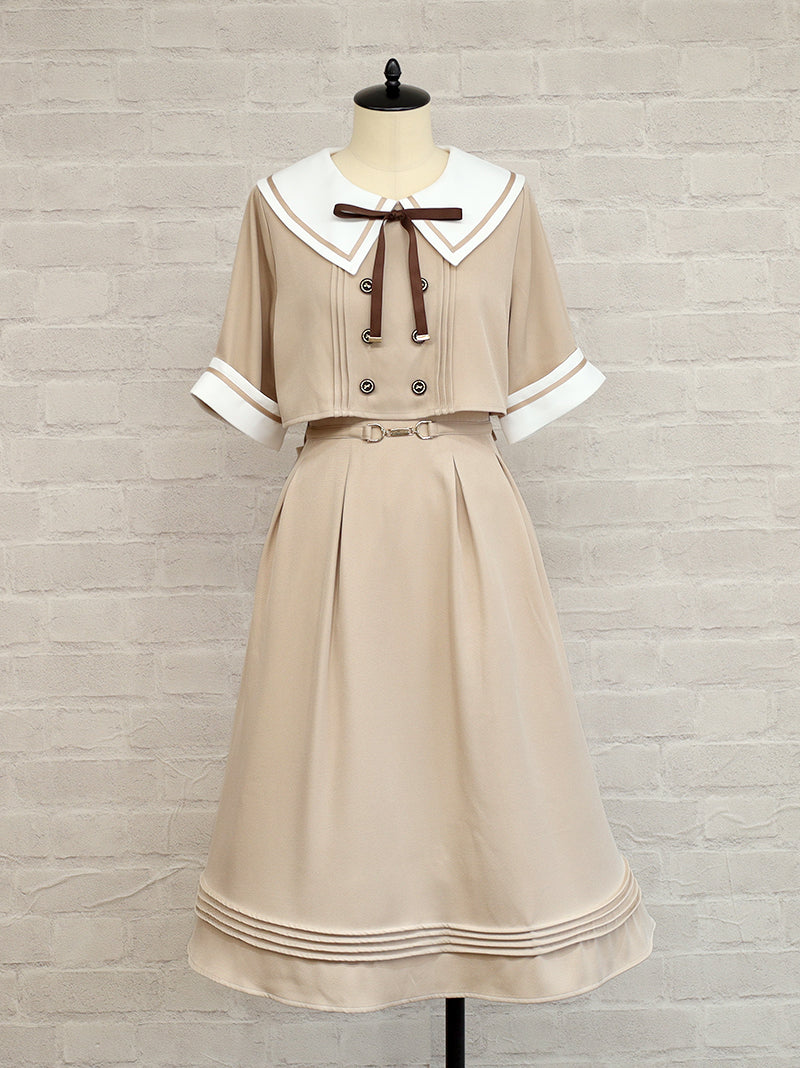 Classical Line セットアップ風ミドル丈ワンピース