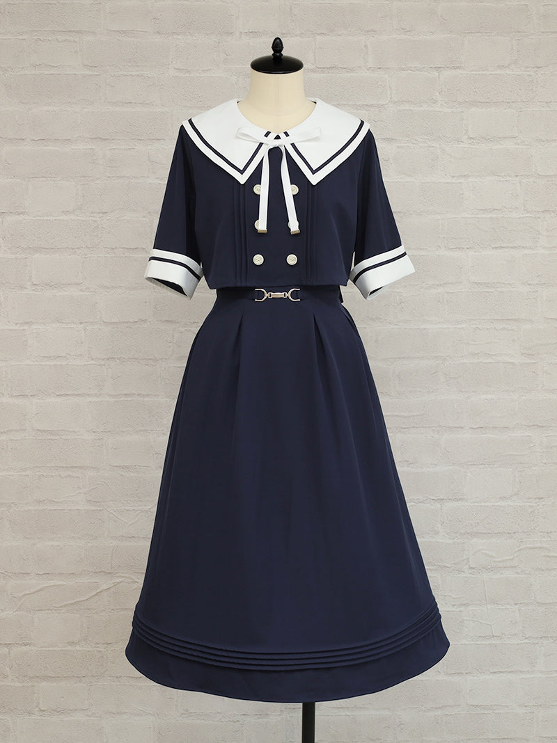 Classical Line セットアップ風ミドル丈ワンピース