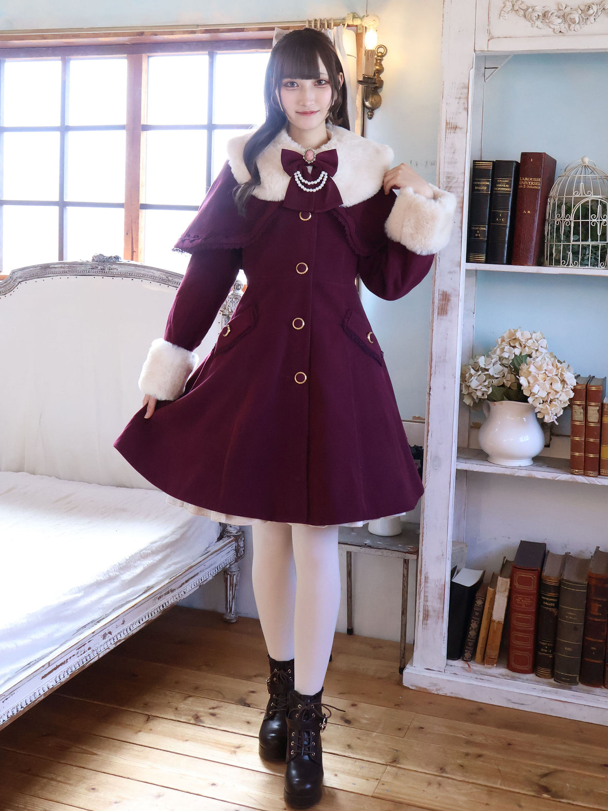 Antique Doll ケープロングコート