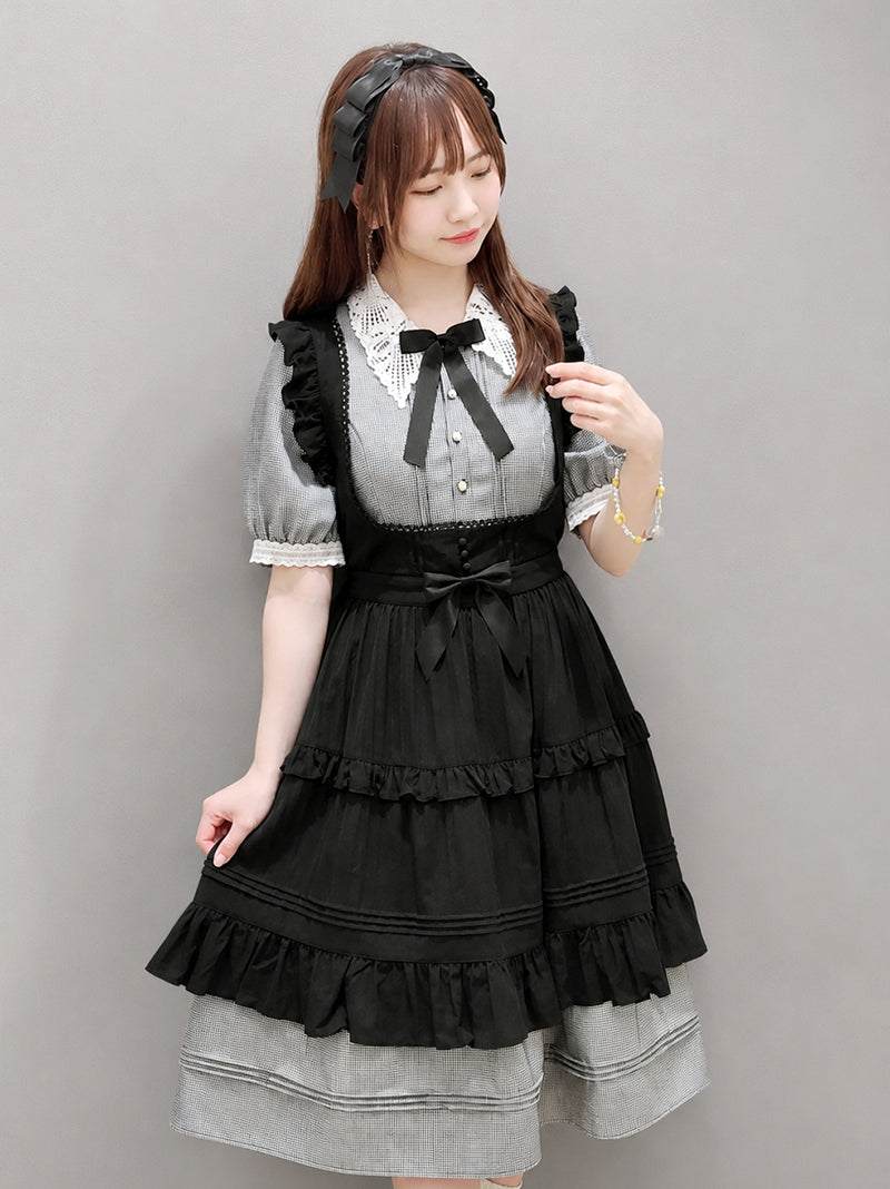 Marchen Cotton フリルエプロン ブラック(Black) FREE |Amavel(アマベル)公式サイト
