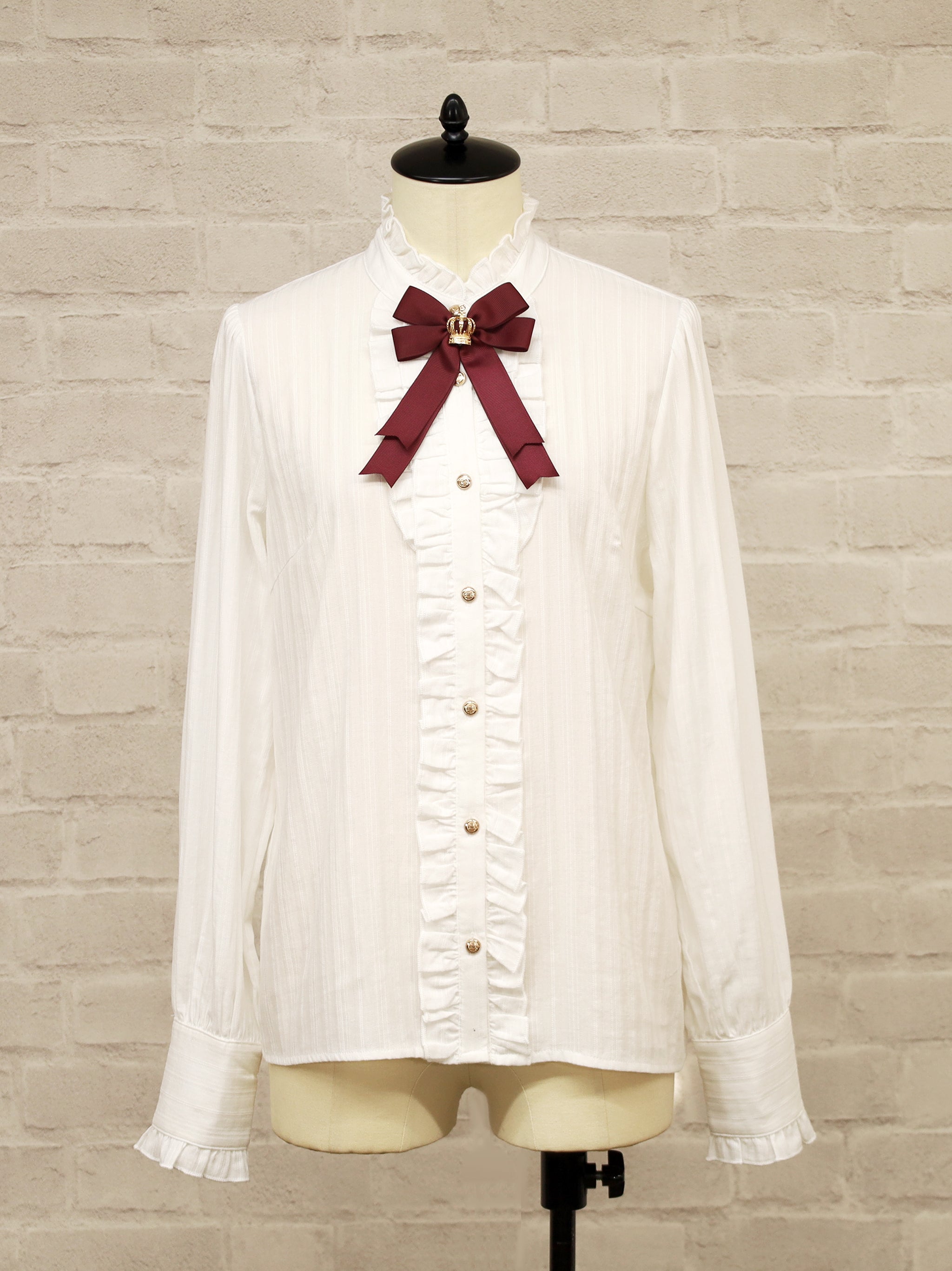 Majestic Knight フリルコットンブラウス ボルドー(Bordeaux) FREE |Amavel(アマベル)公式サイト