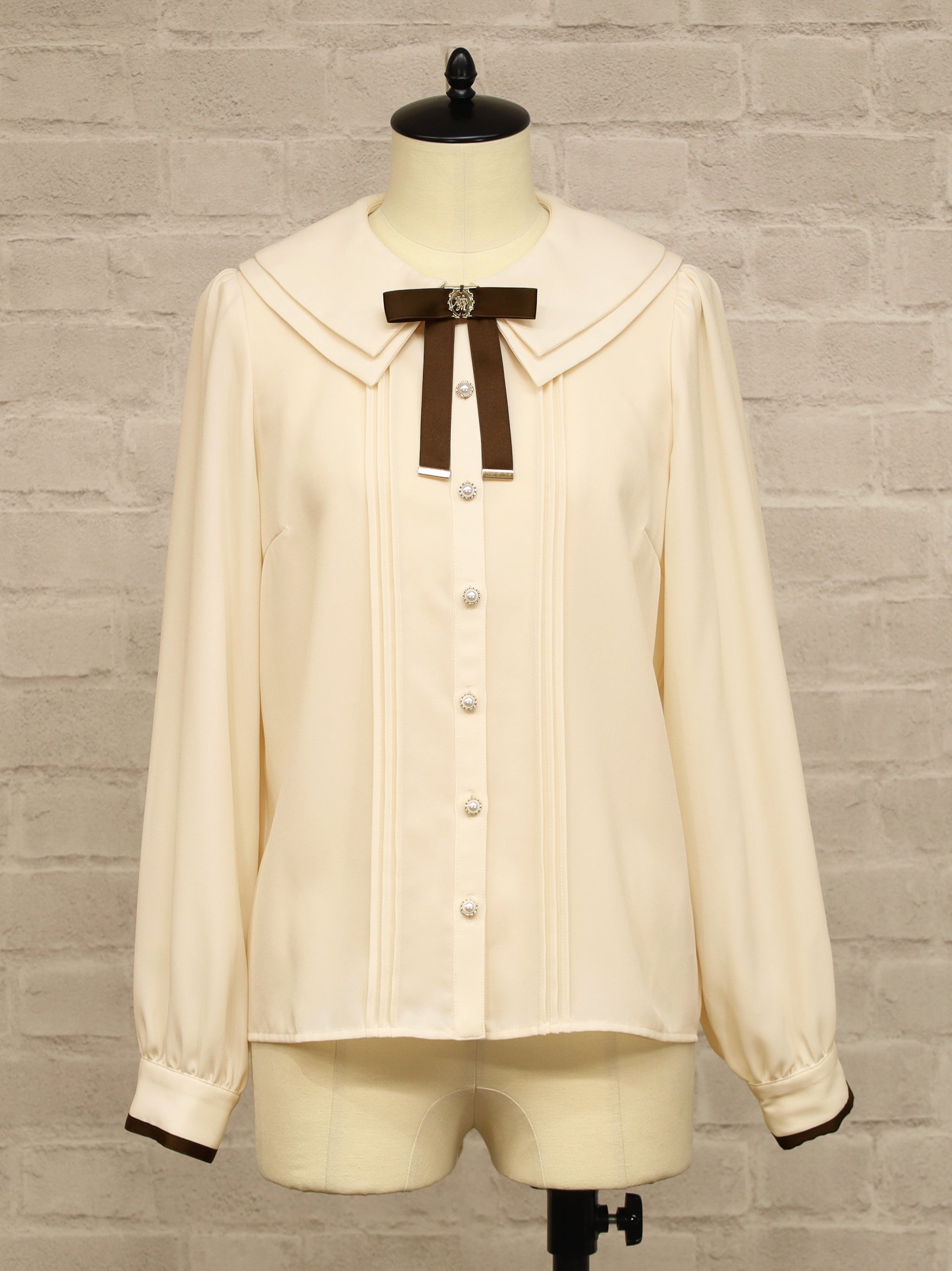 Petite Grâce ダブルカラーブラウス ブラウン(Brown) FREE |Amavel(アマベル)公式サイト