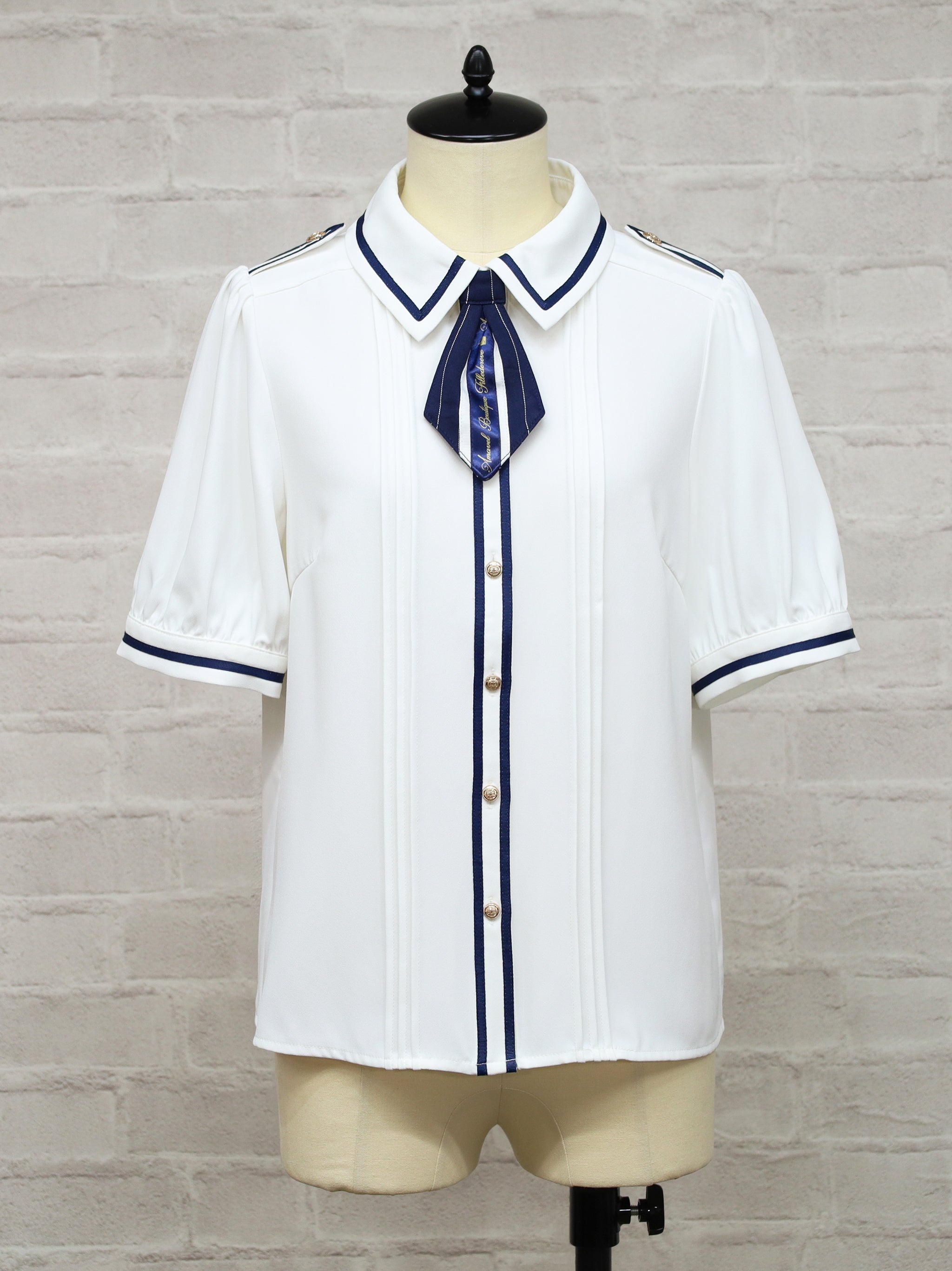 Message Ribbon ネクタイブラウス ネイビー(Navy) FREE |Amavel(アマベル)公式サイト