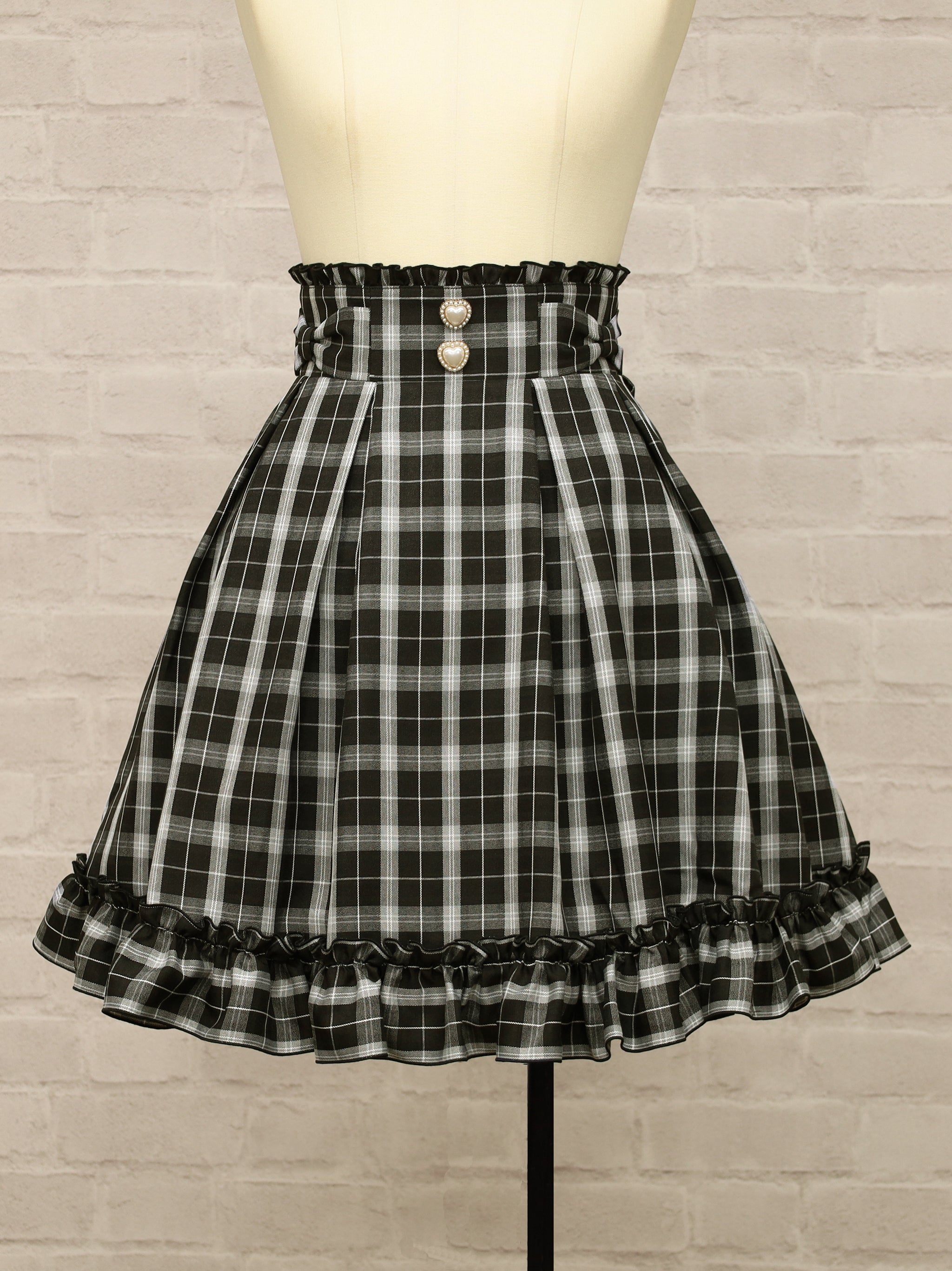 【選べるセットフェア対象】ハートボタンフリルスカート チェック(Check) FREE |Amavel(アマベル)公式サイト