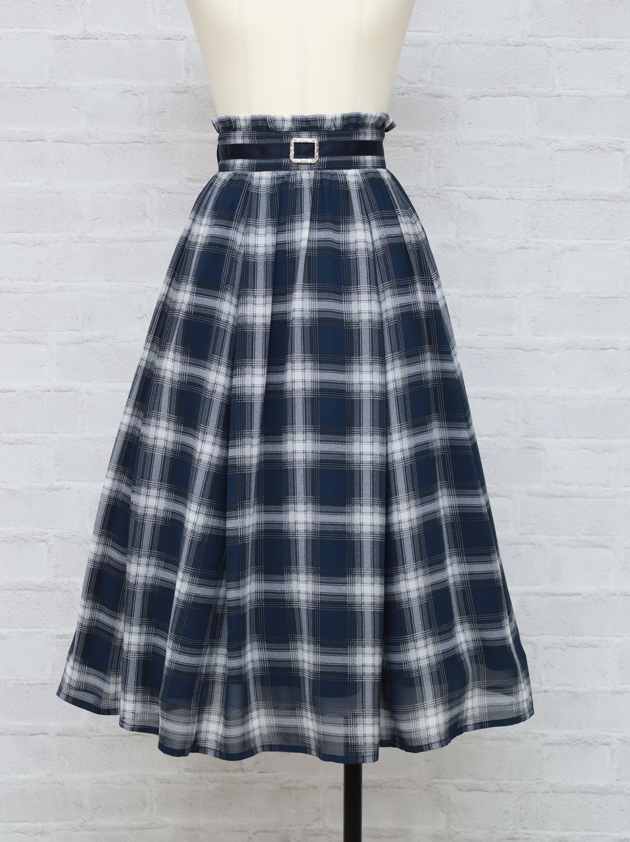 シアーチェックスカート ネイビー(Navy) FREE |Amavel(アマベル)公式サイト