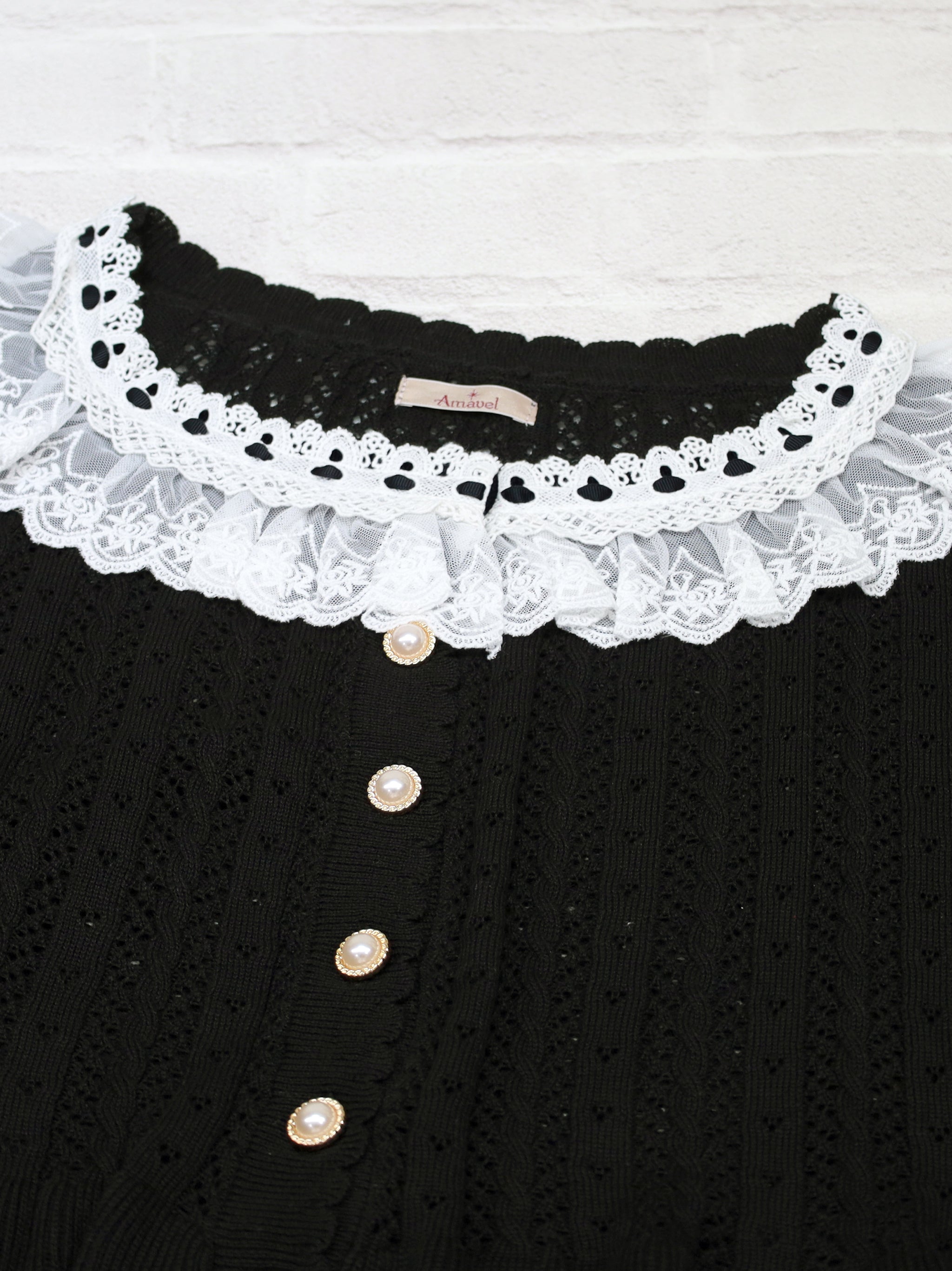 ロマンティックレースすかし編みショート丈ニットポンチョ |Amavel(アマベル)公式サイト