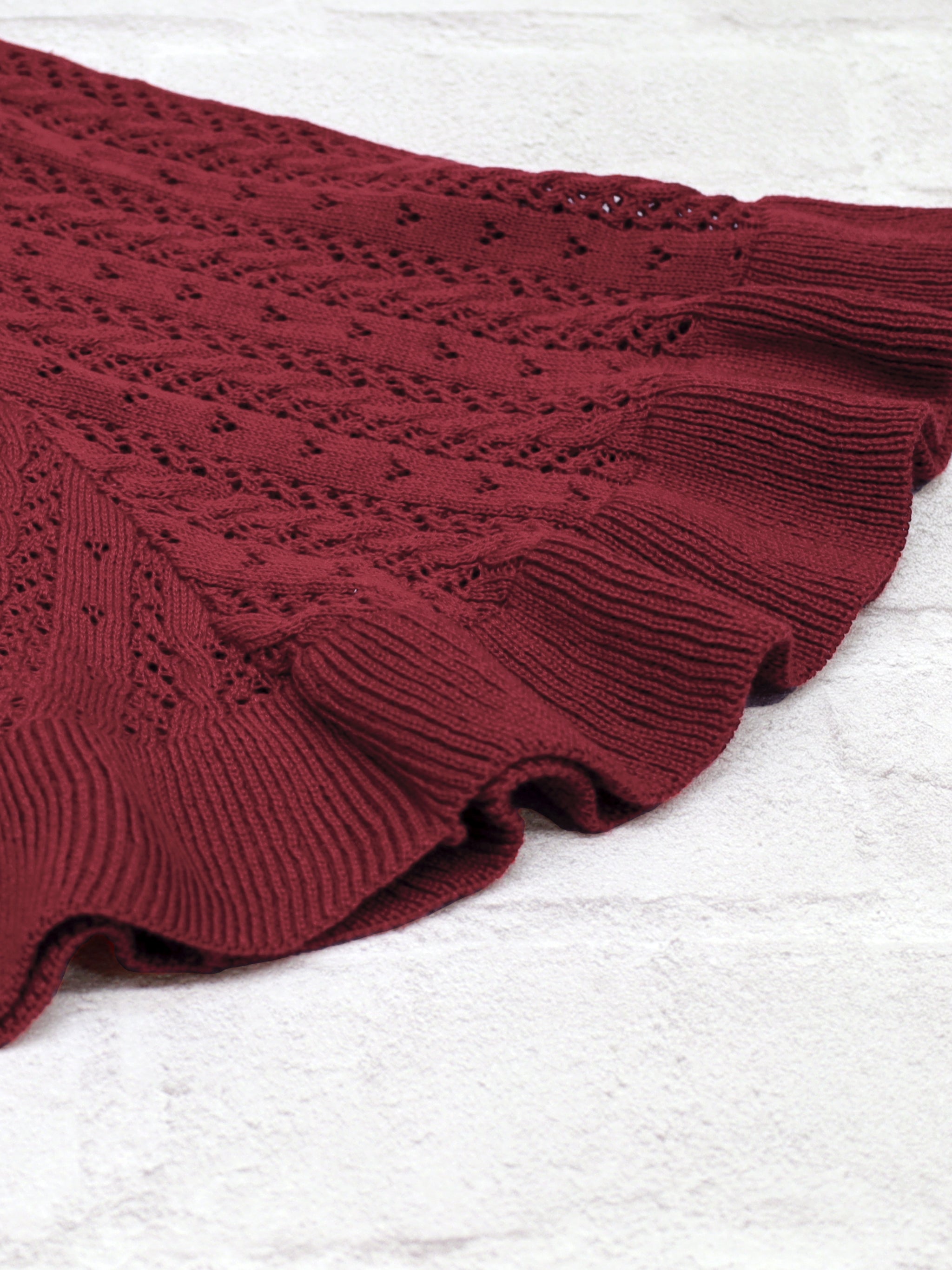 ロマンティックレースすかし編みショート丈ニットポンチョ |Amavel(アマベル)公式サイト