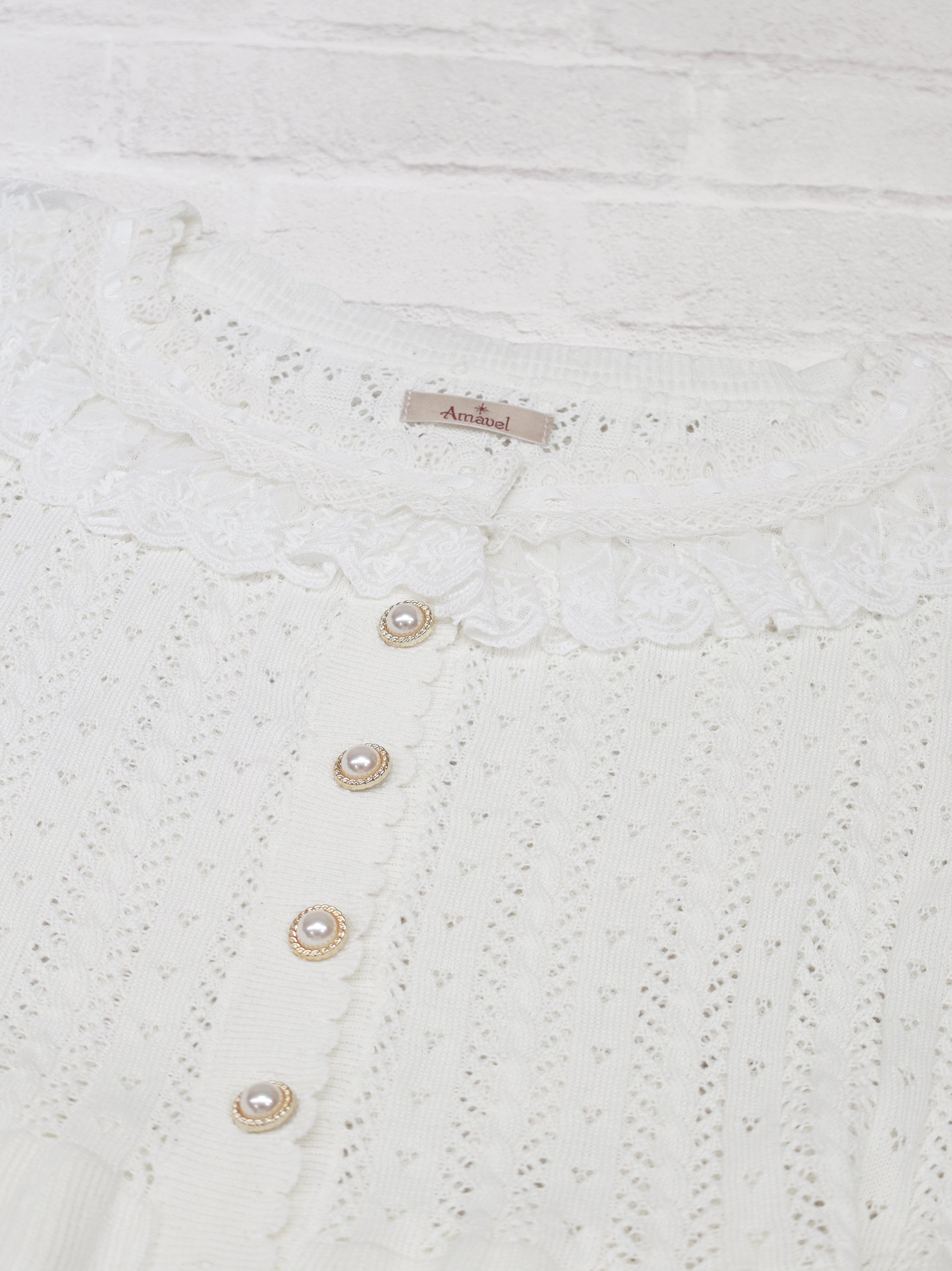 ロマンティックレースすかし編みショート丈ニットポンチョ |Amavel(アマベル)公式サイト