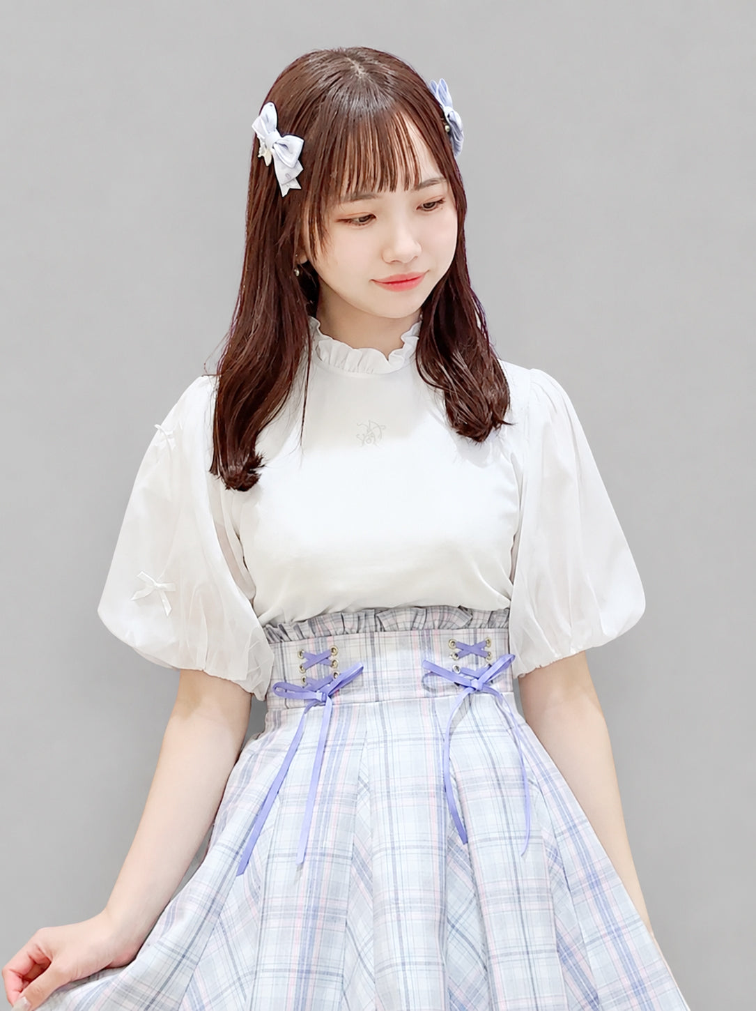 バルーン袖リボンテレコトップス アイボリー(Ivory) FREE |Amavel(アマベル)公式サイト