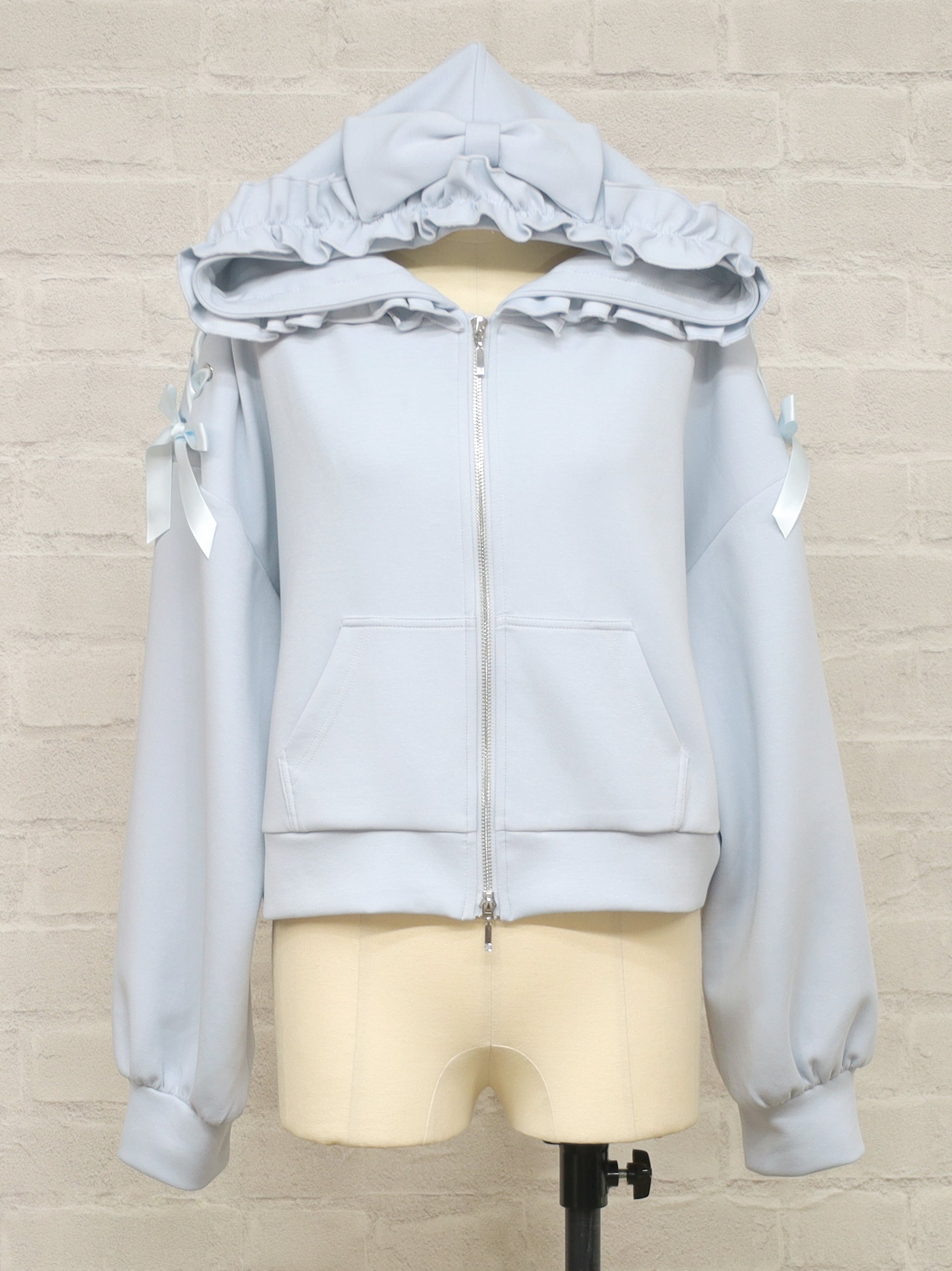 Frill Ribbon ショートパーカー サックス(SaxeBlue) FREE |Amavel(アマベル)公式サイト