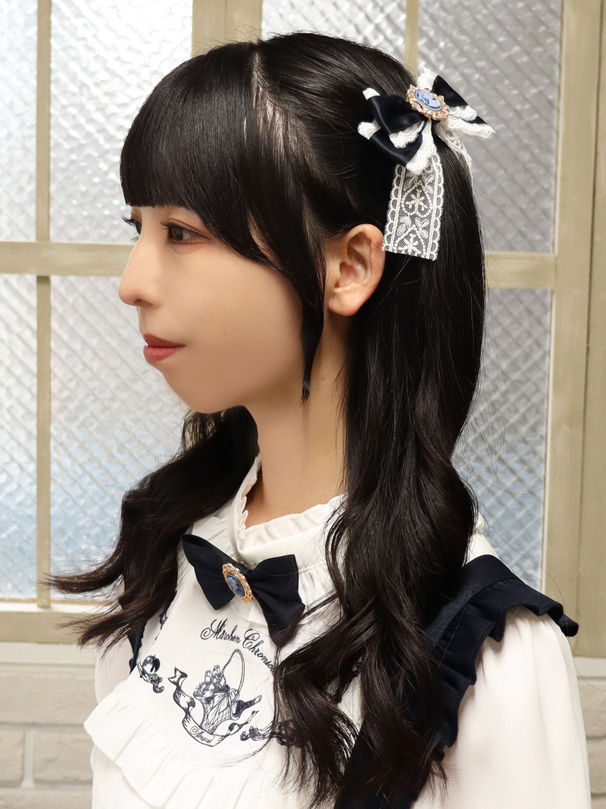 Romantic Märchen ダブルリボンクリップ ネイビー(Navy) FREE |Amavel(アマベル)公式サイト