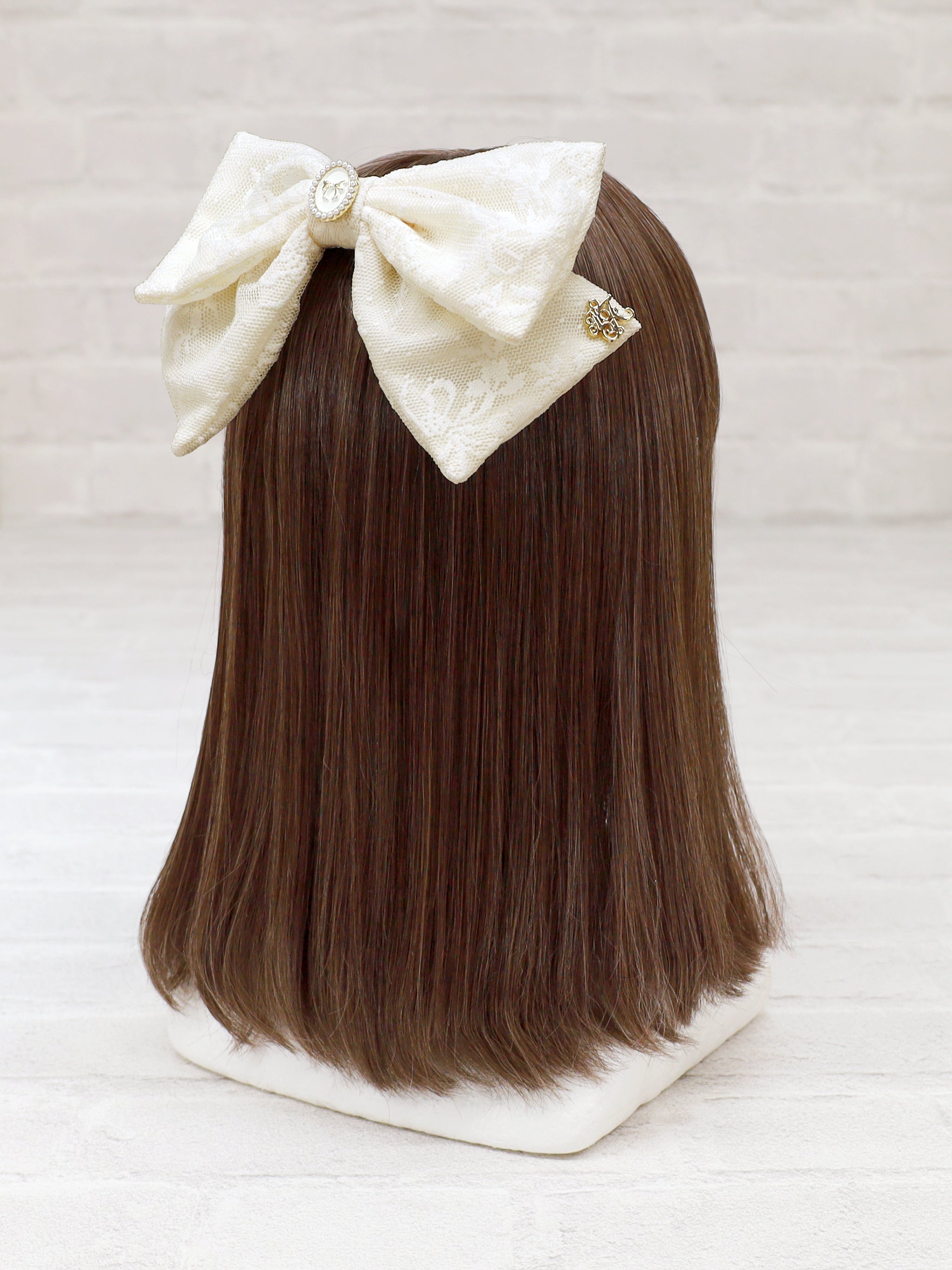 リボンパーツ付レースリボンバレッタ アイボリー(Ivory) FREE |Amavel(アマベル)公式サイト