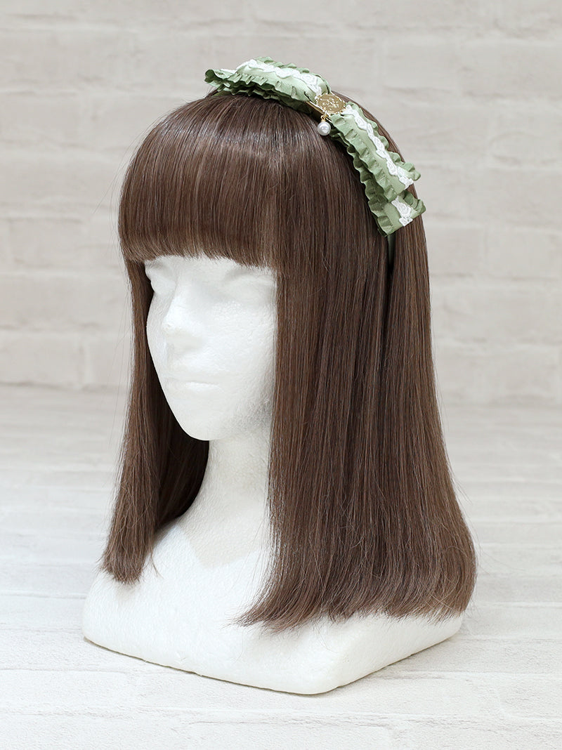 classical lace frill リボンカチューシャ ミントグリーン(Mint Green) FREE |Amavel(アマベル)公式サイト