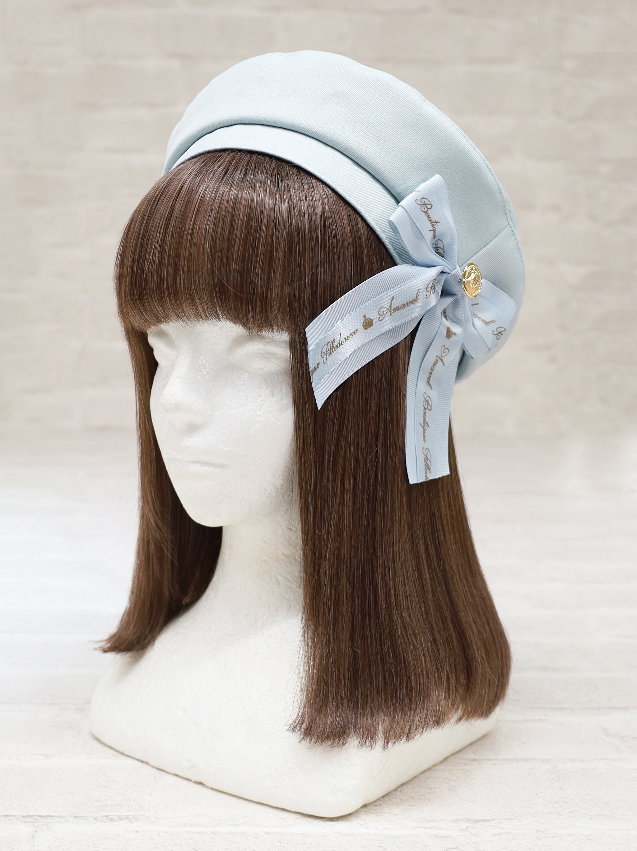 ロゴリボンブローチ付ベレー帽 サックス(SaxeBlue) FREE |Amavel(アマベル)公式サイト