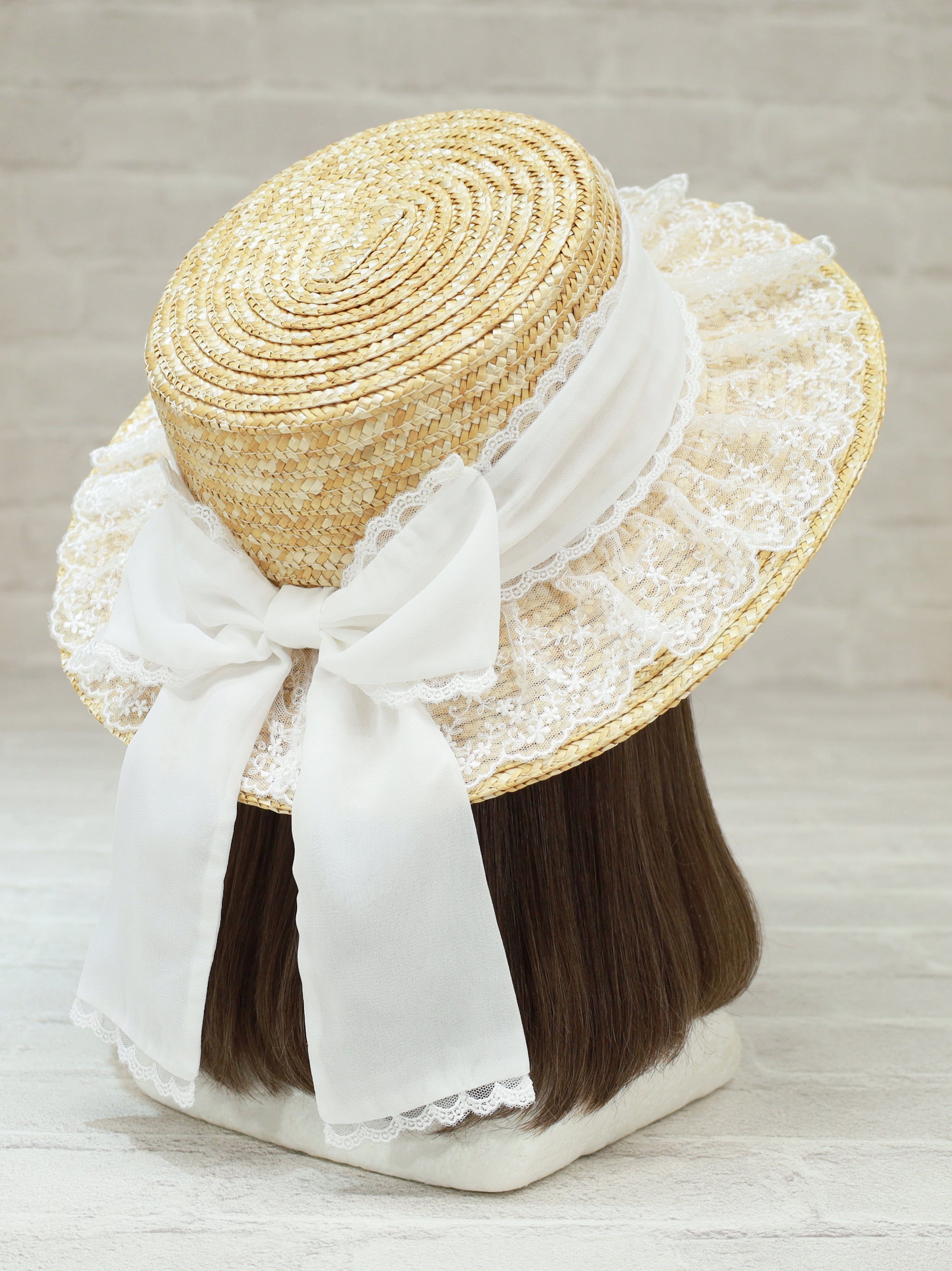 レースリボンカンカン帽 アイボリー(Ivory) FREE |Amavel(アマベル)公式サイト