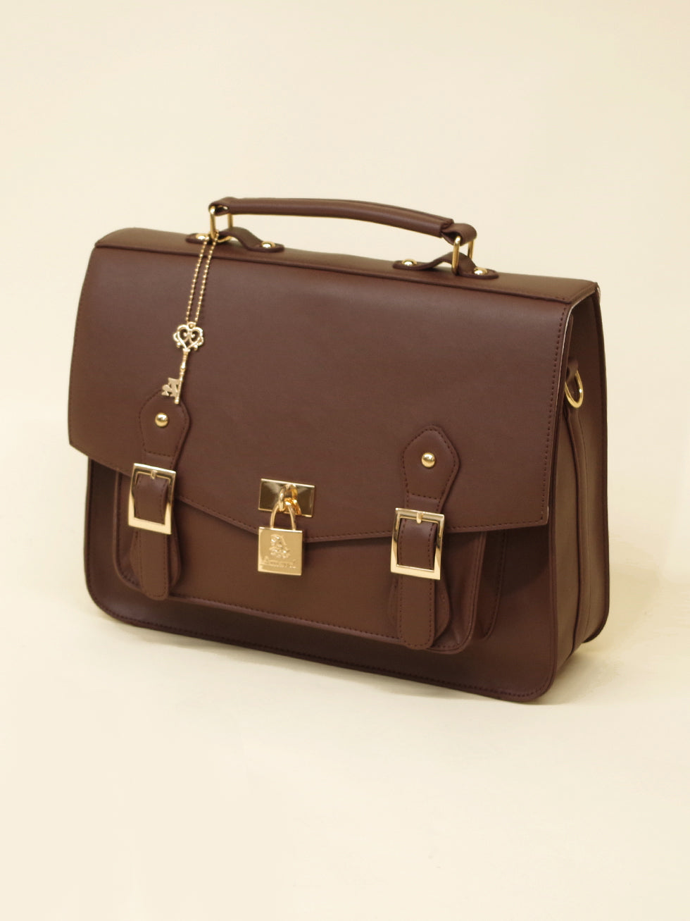 カギ付A4サッチェルバッグ ブラウン(Brown) FREE |Amavel(アマベル)公式サイト