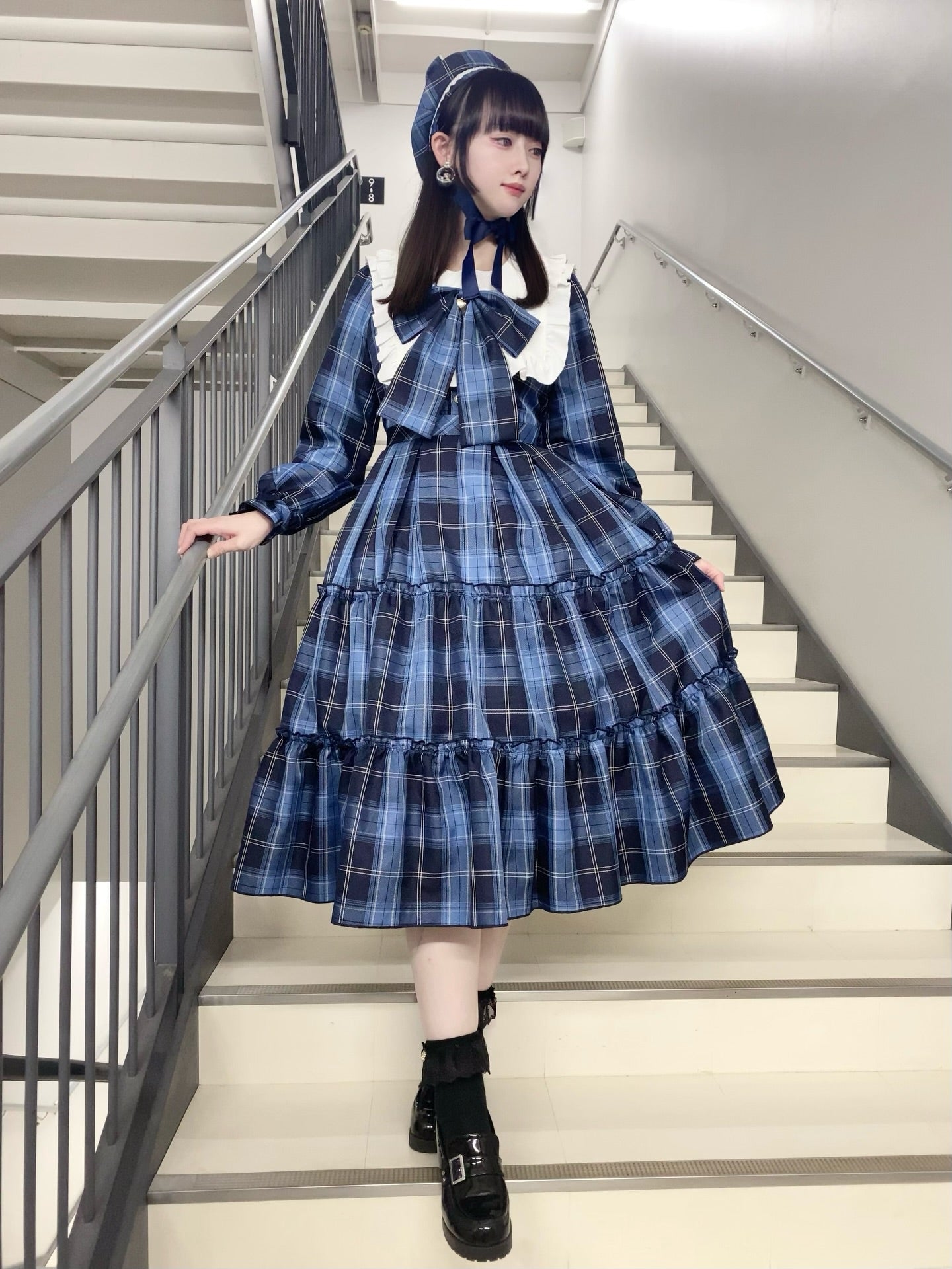 【メンバーズセール対象】Dolly Holiday チェックティアードワンピース(ロング丈)