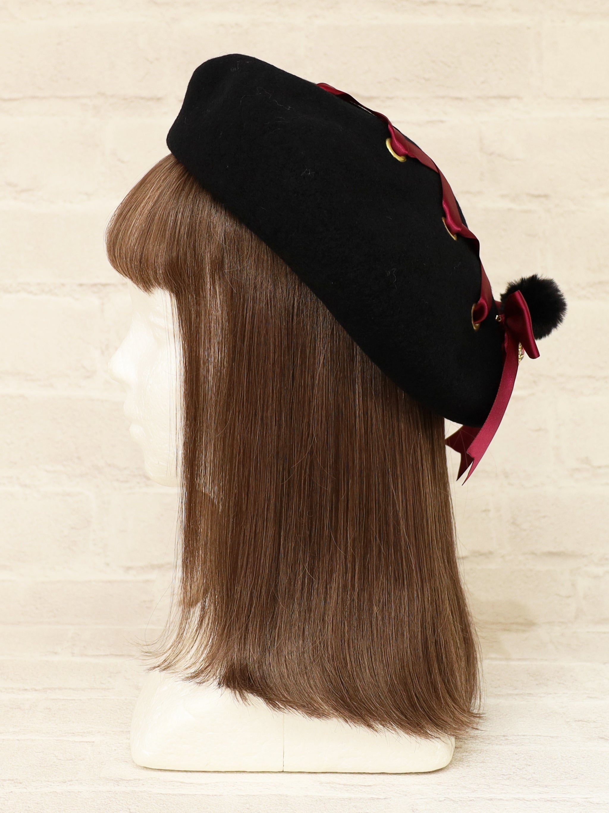 ファーポン付レースアップフェルトベレー |Amavel(アマベル)公式サイト