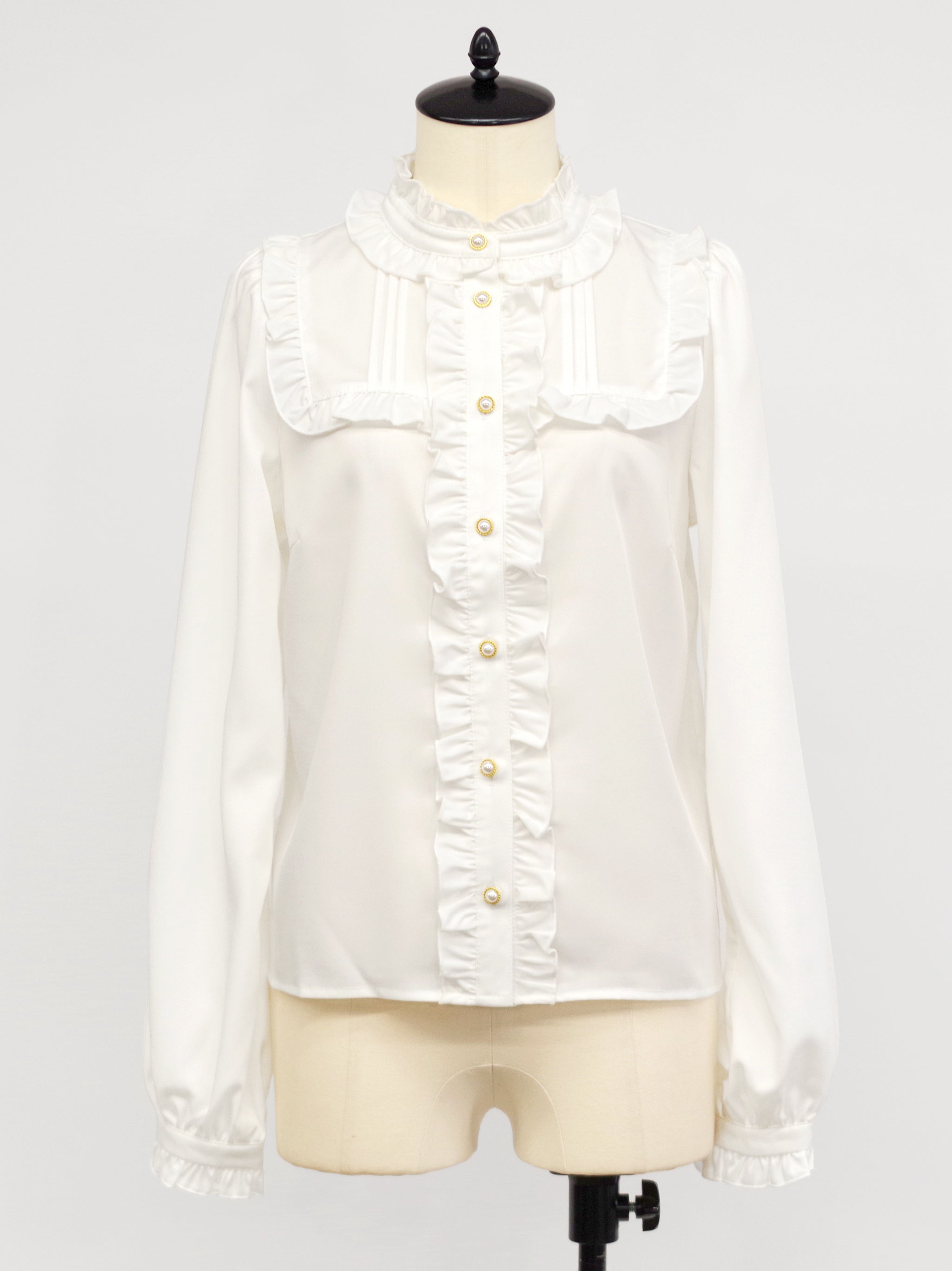 ヨーク切替スタンドフリル長袖ブラウス アイボリー(Ivory) FREE |Amavel(アマベル)公式サイト