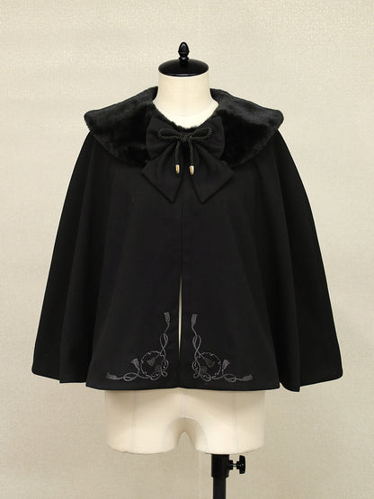 ◆受注生産アイテム◆椿と猫の手まり唄和風ケープ