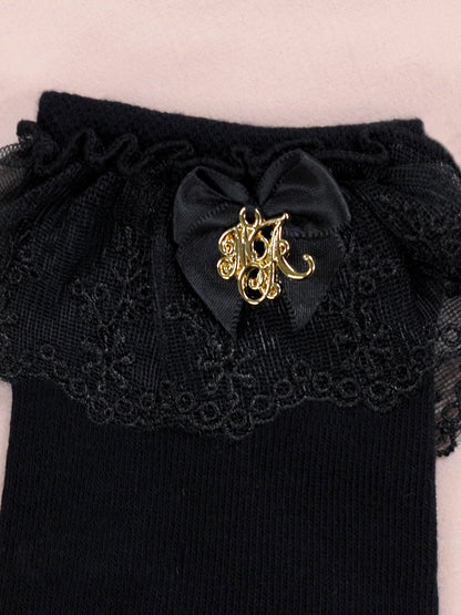 モノグラムチャーム付レースクルーソックス ｜Amavel（アマベル）公式サイト