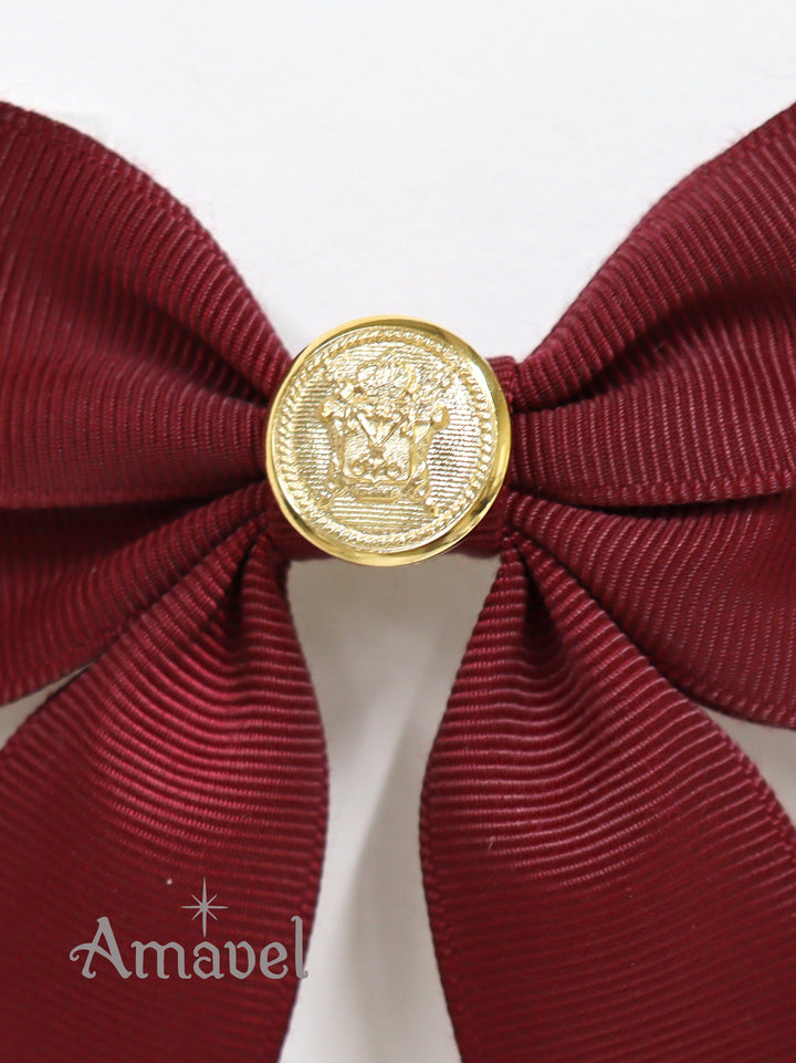 エンブレムボタン付リボンブローチ （8386216755431）– Amavel  