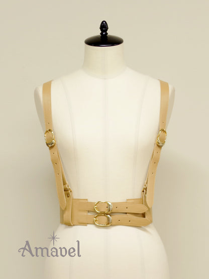 サイドゴム合皮ハーネスベルト ベージュ（Beige） FREE ｜Amavel（アマベル）公式サイト