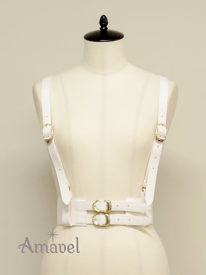 サイドゴム合皮ハーネスベルト アイボリー（Ivory） FREE ｜Amavel（アマベル）公式サイト