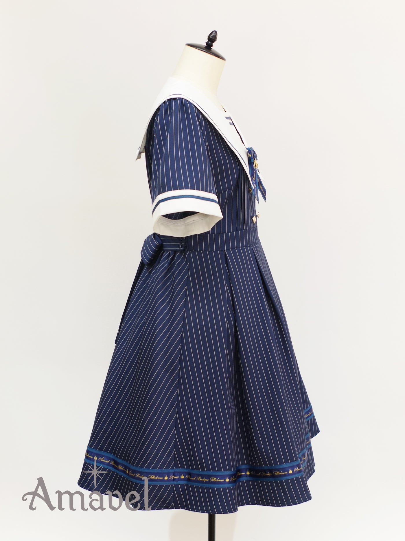 Message Crown Striped Sailor Dress