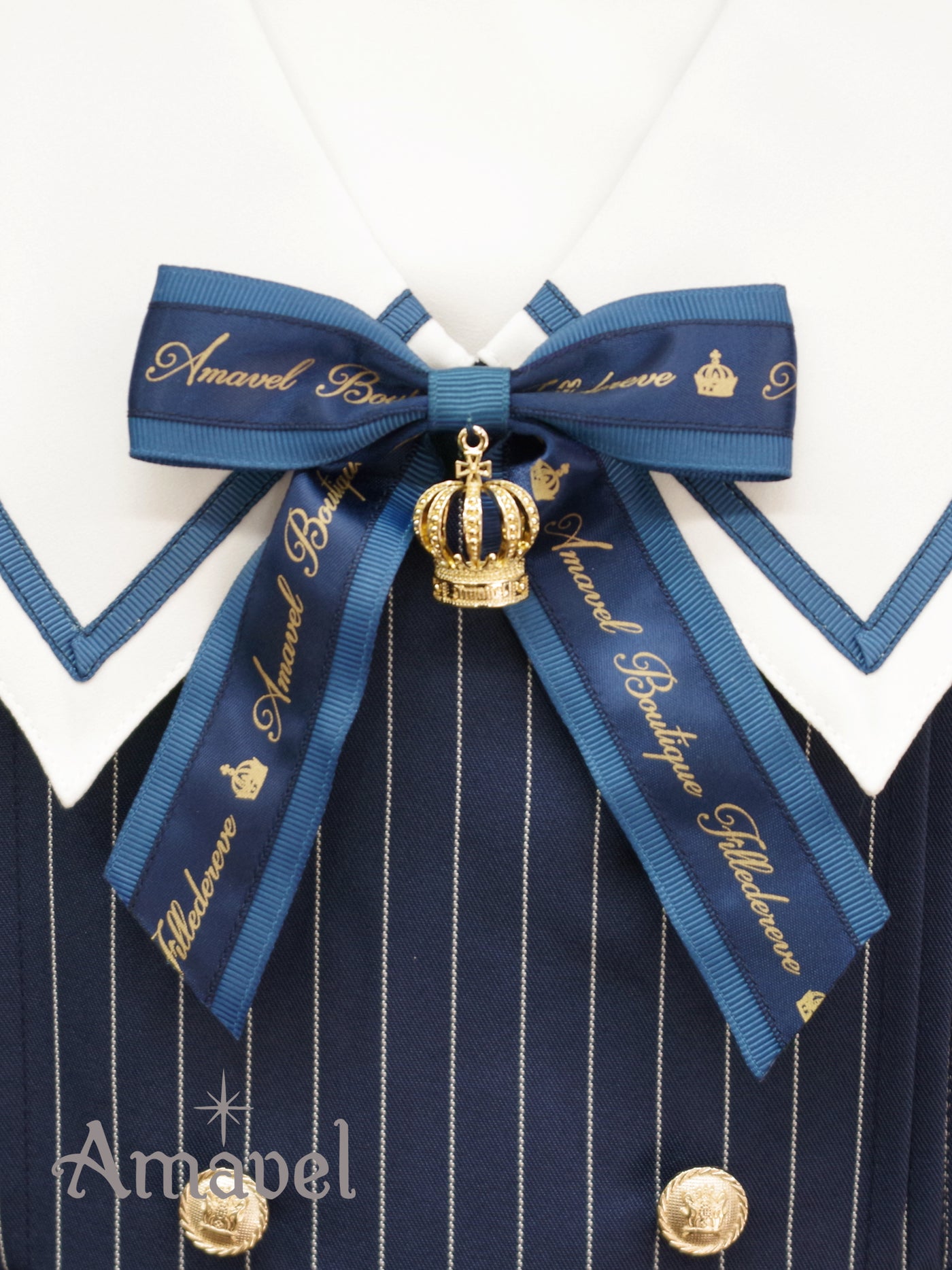 Message Crown Striped Sailor Dress