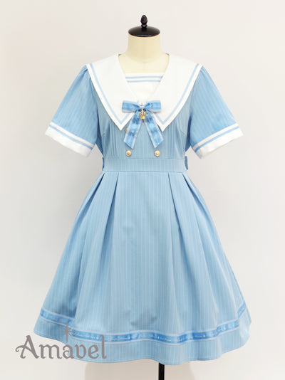 Message Crown Striped Sailor Dress