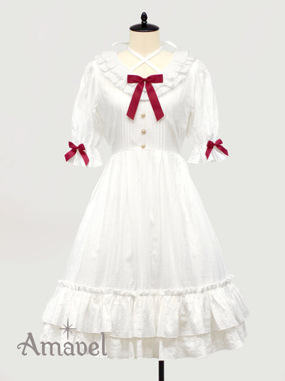 Frilly Ribbon cotton dress