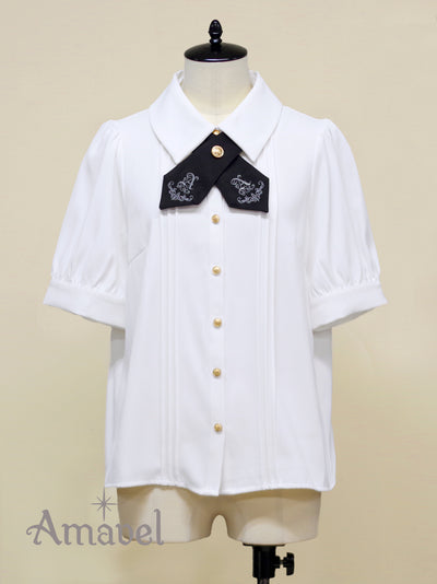 Gentle Butler cross-tie blouse (short sleeve)