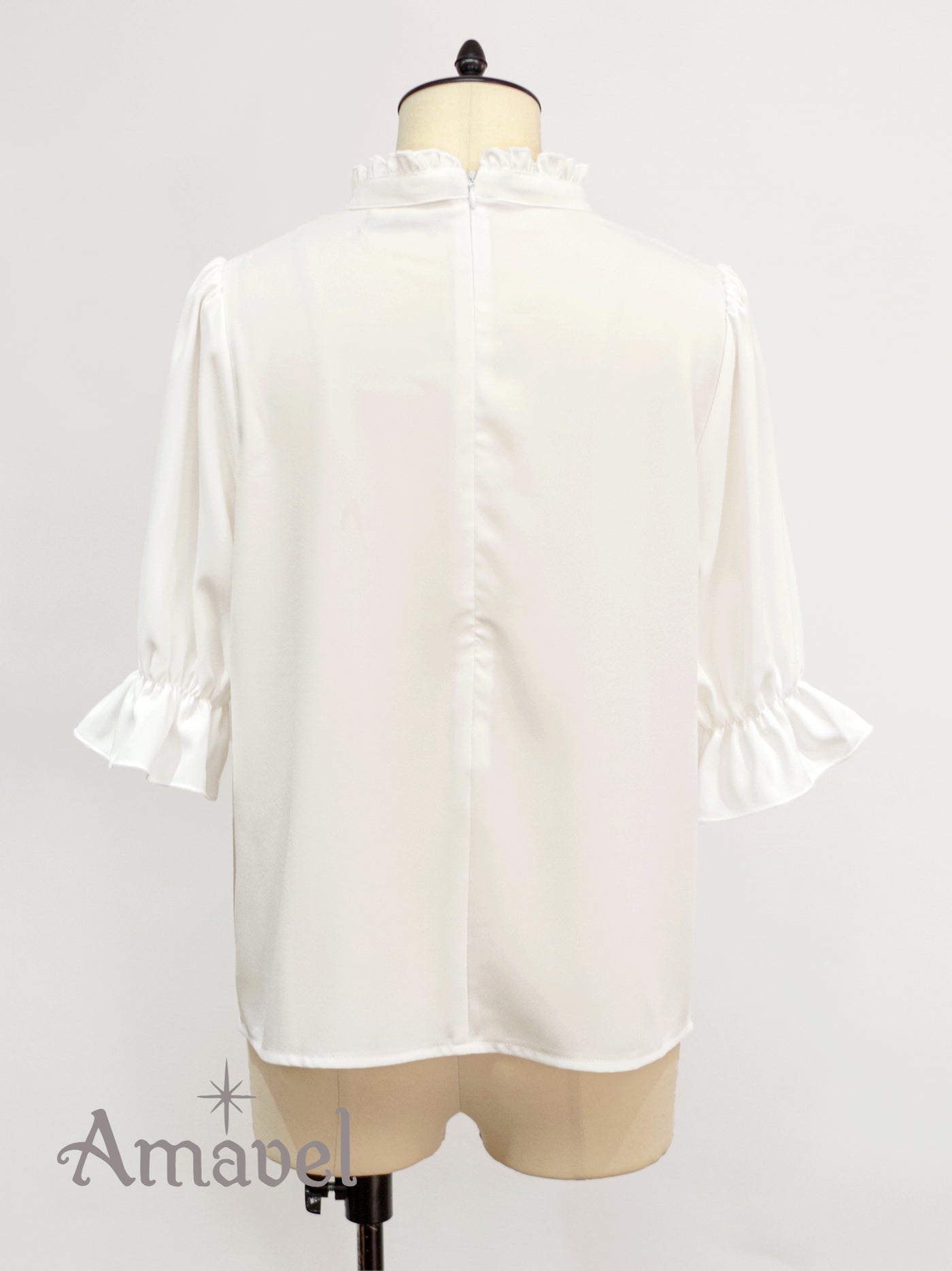 Girly frill decollete open blouse