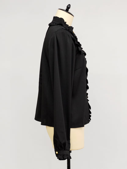 ヨーク切替スタンドフリル長袖ブラウス ｜Amavel（アマベル）公式サイト