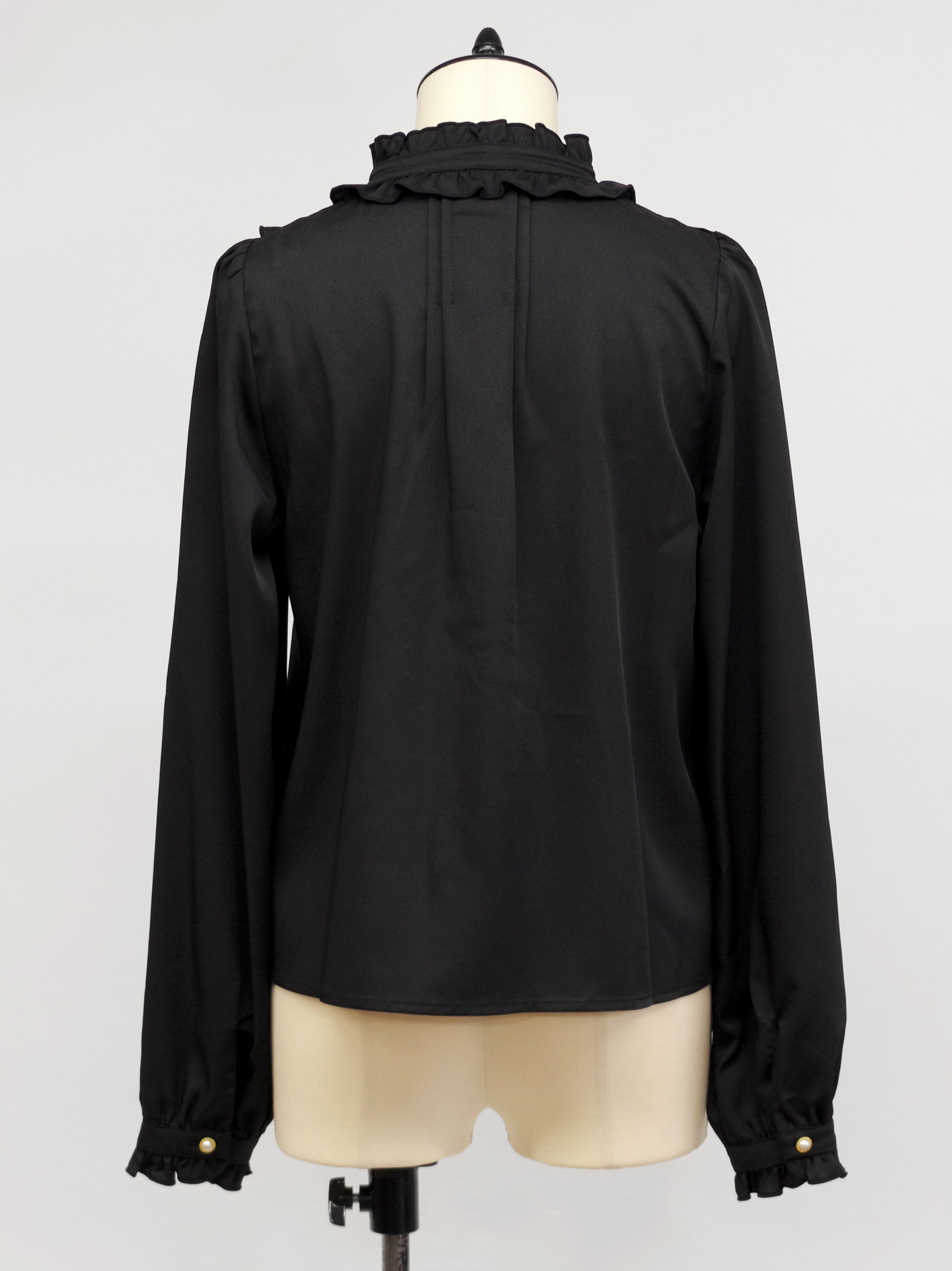 ヨーク切替スタンドフリル長袖ブラウス – Amavel（アマベル